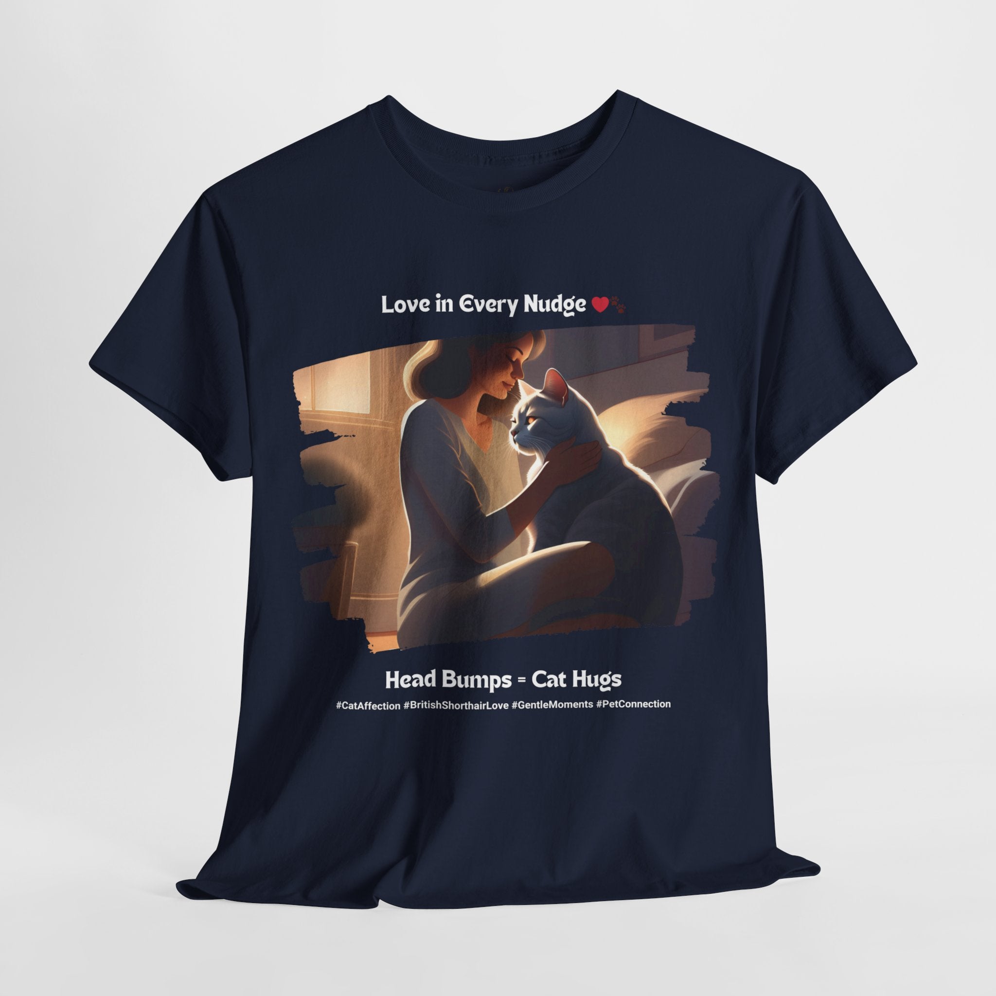 Women’s “Head Bumps = Cat Hugs” British Shorthair T‑Shirt – Affectionate Kitty Mom Gift