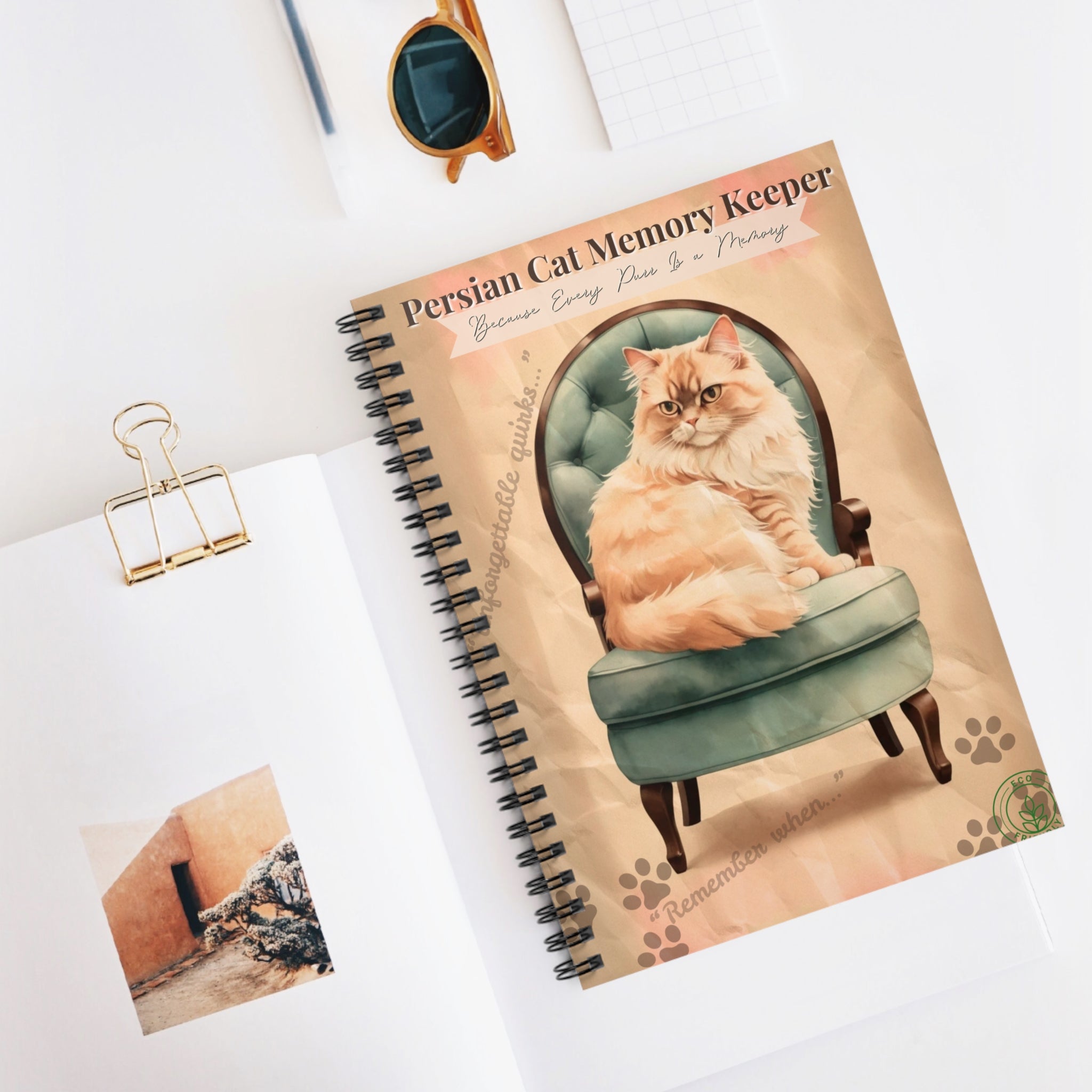 Persian Cat Memory Keeper Notebook, Cute Cat Journal, Pet Lover Gift, Cat Owner's Diary, Study Planner