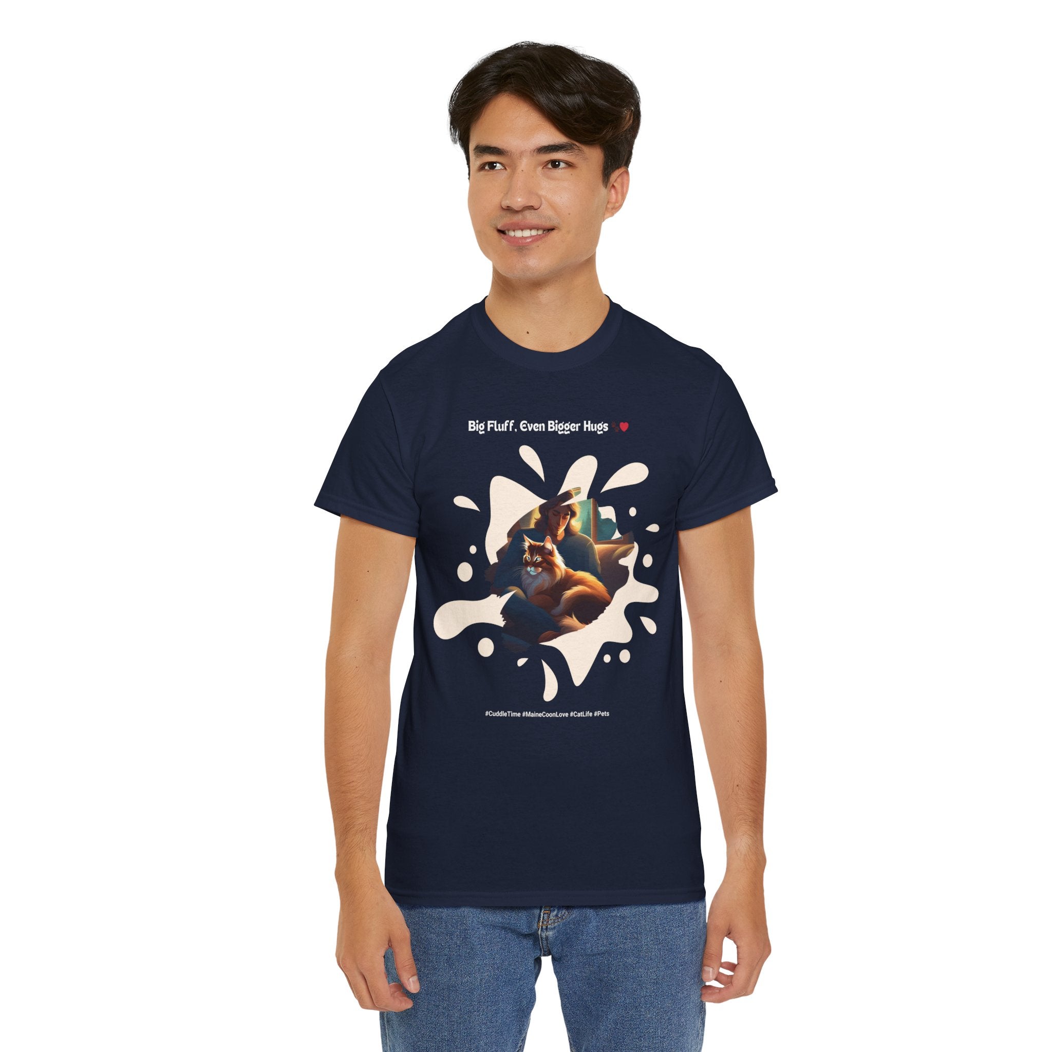 Men's - Big Fluff, Even Bigger Hugs: Maine Coon Cuddles T-Shirt