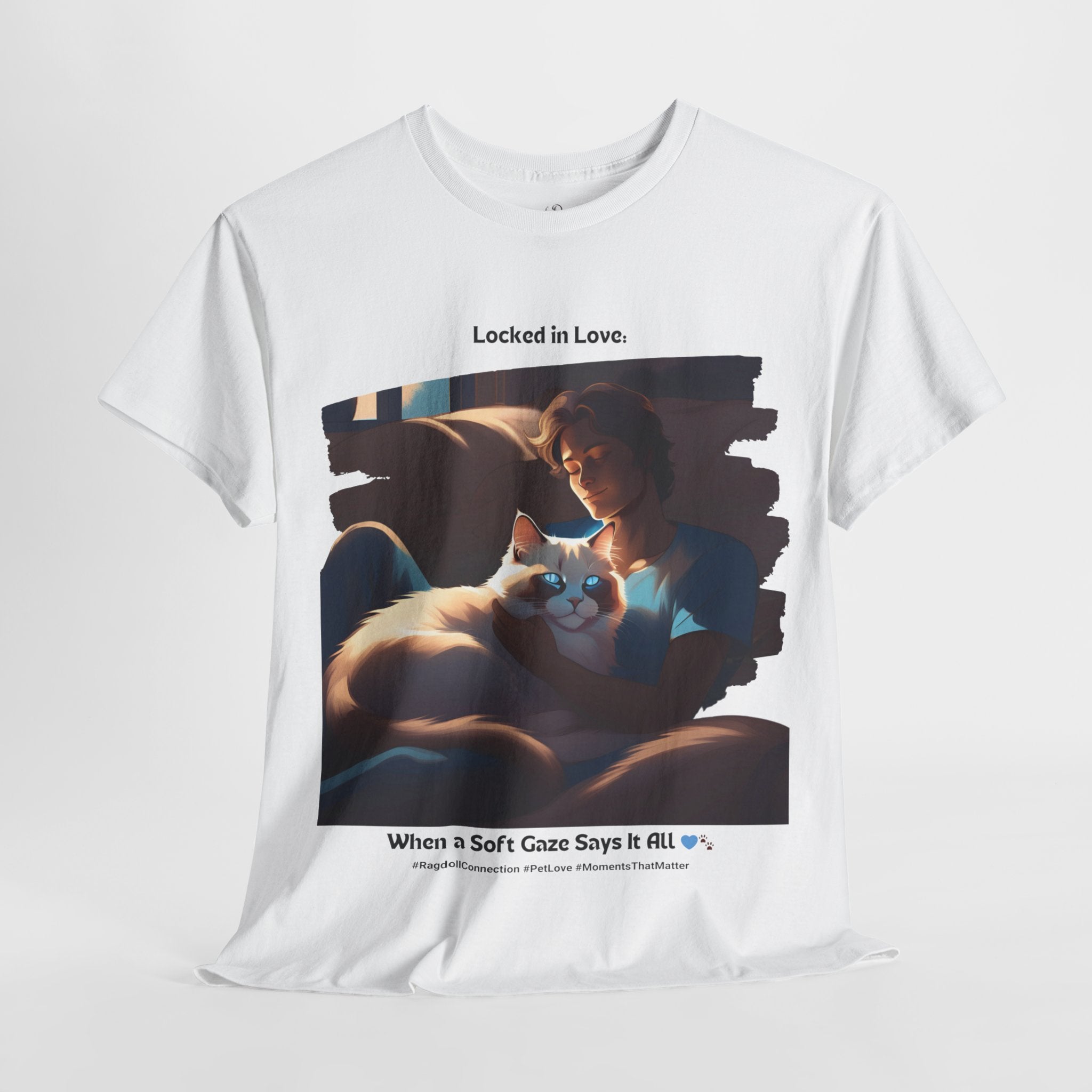 Men’s “A Gaze That Speaks Volumes” Ragdoll T‑Shirt – Expressive Cat Dad Gift