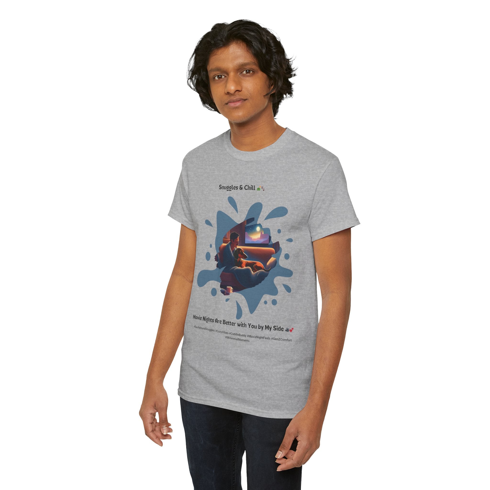 Men's - Snuggles & Chill: Dachshund Movie Night T-Shirt
