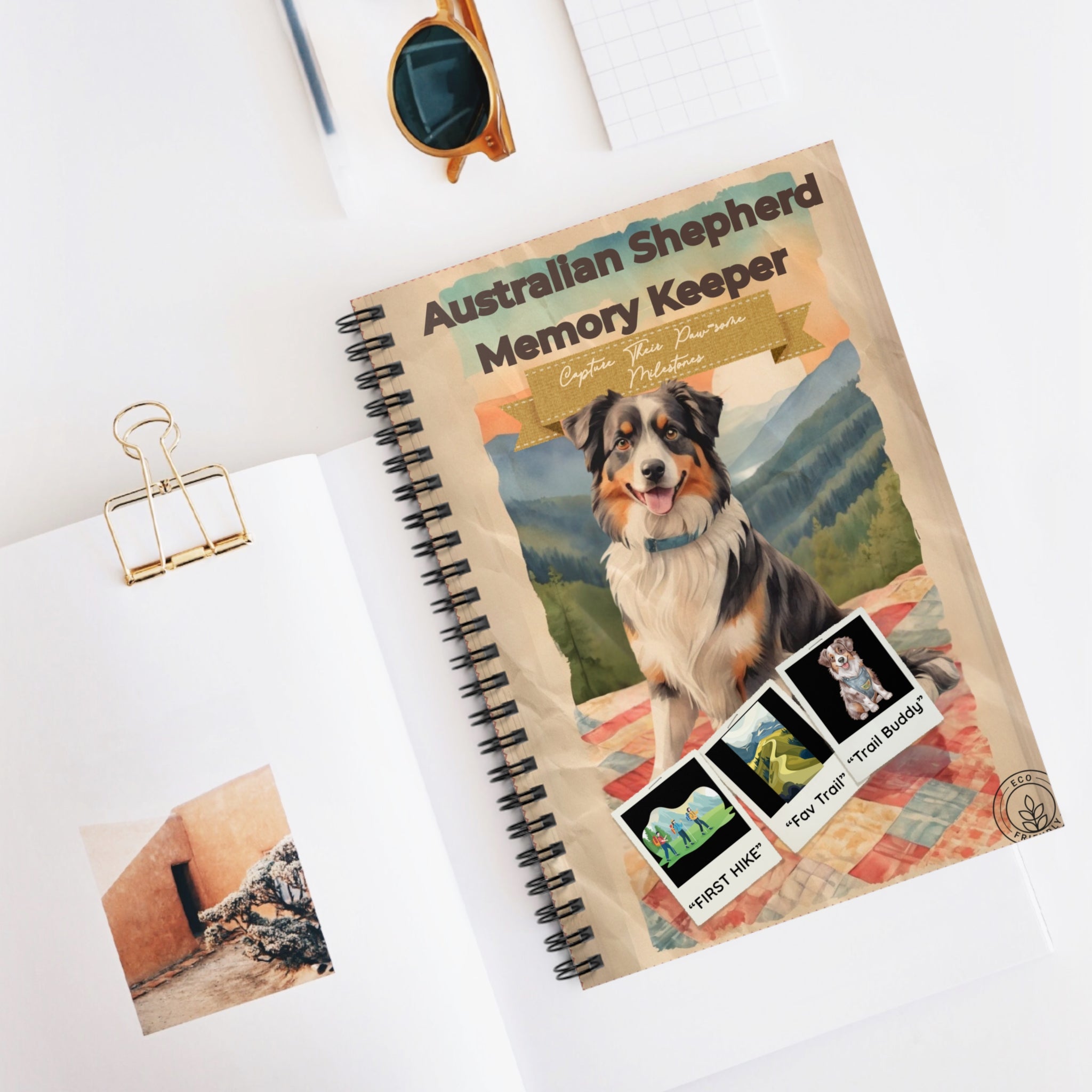 Australian Shepherd Memory Keeper Notebook, Dog Lover Journal, Pet Memories Journal, Customizable Pet Notebook, Gift for Dog Owners