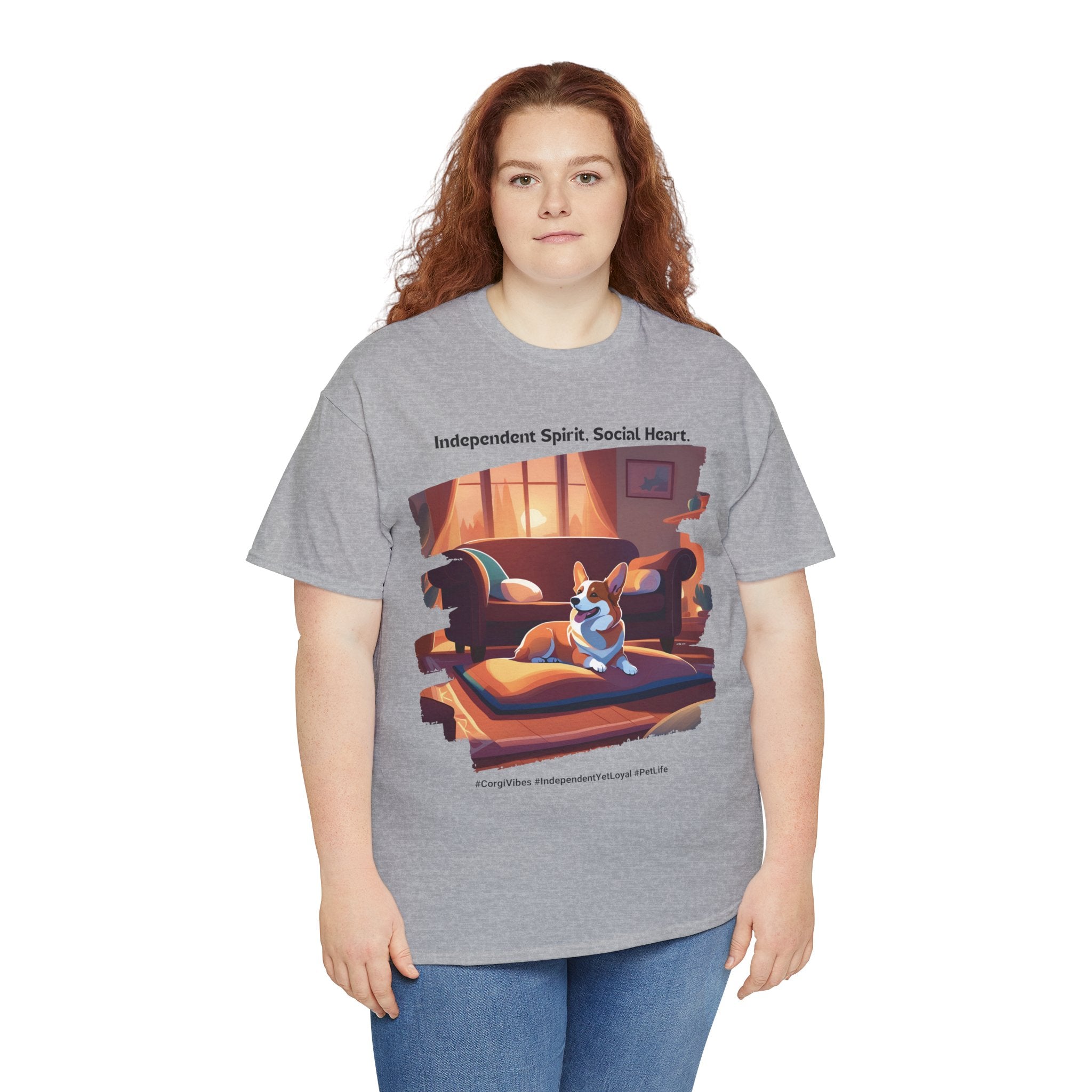 Unisex - Independent Spirit, Social Heart: Corgi Vibes T-Shirt