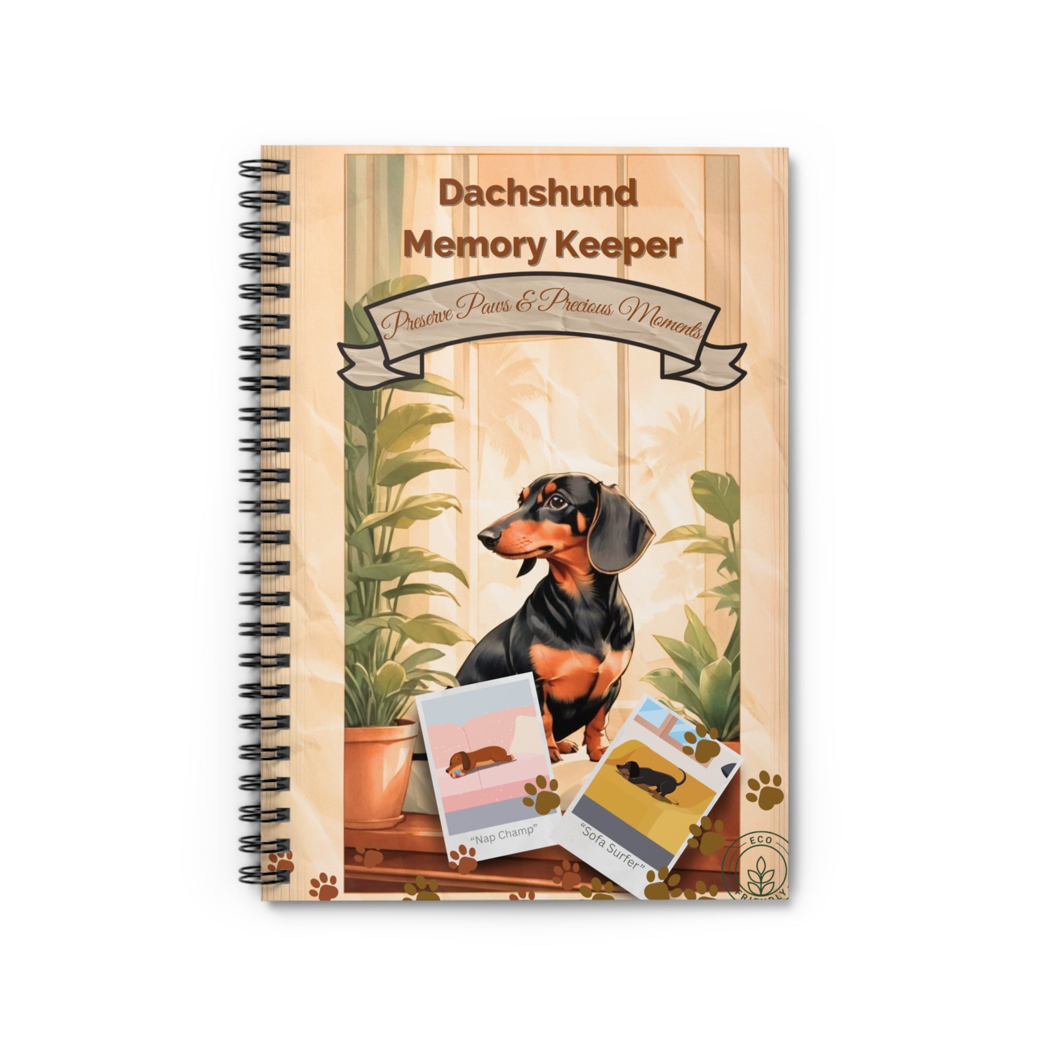 Dachshund Memory Keeper Notebook, Cute Dog Journal, Pet Planner, Gift for Dog Lovers, Pet Memories Organizer