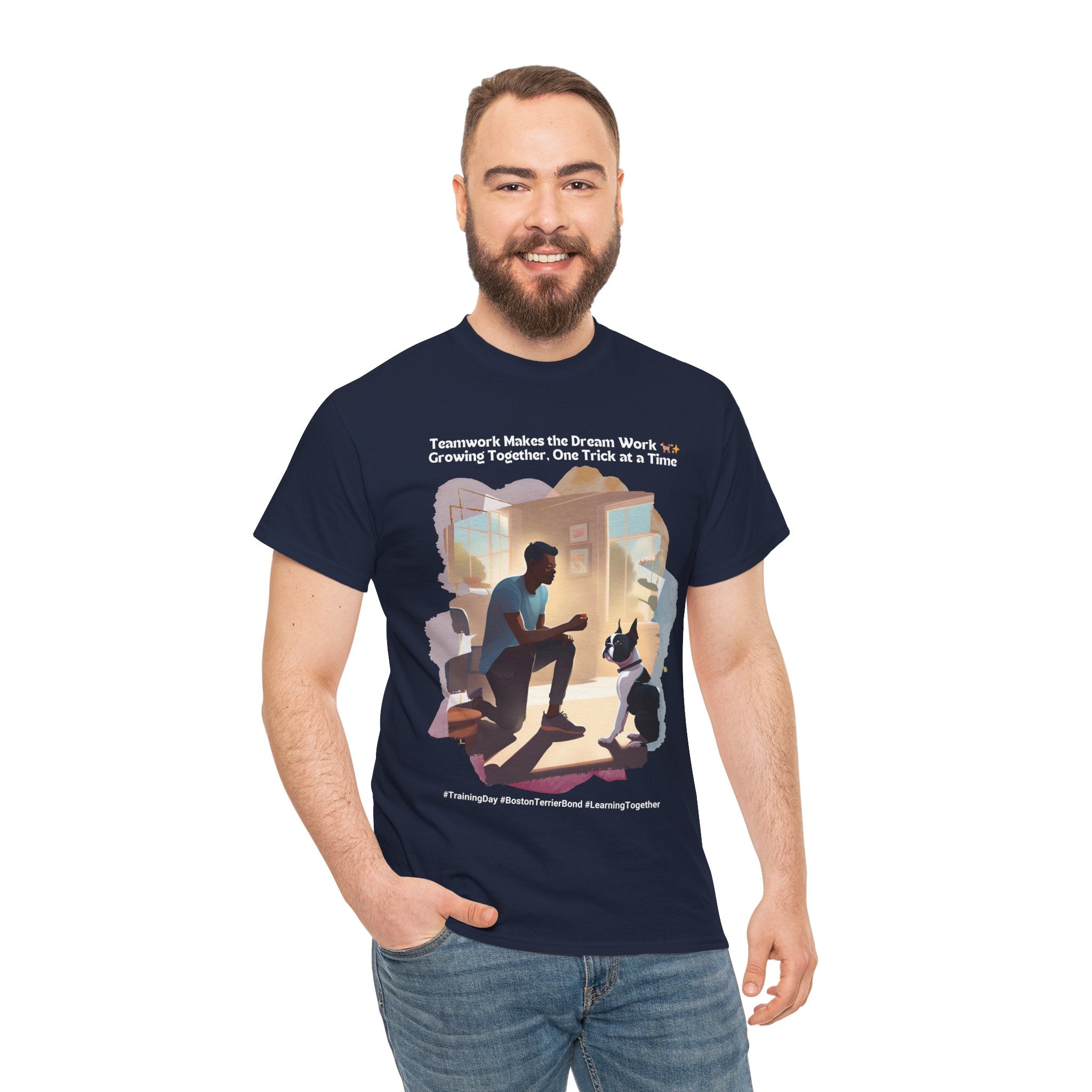 Men's - Learning Together: Boston Terrier Training T-Shirt