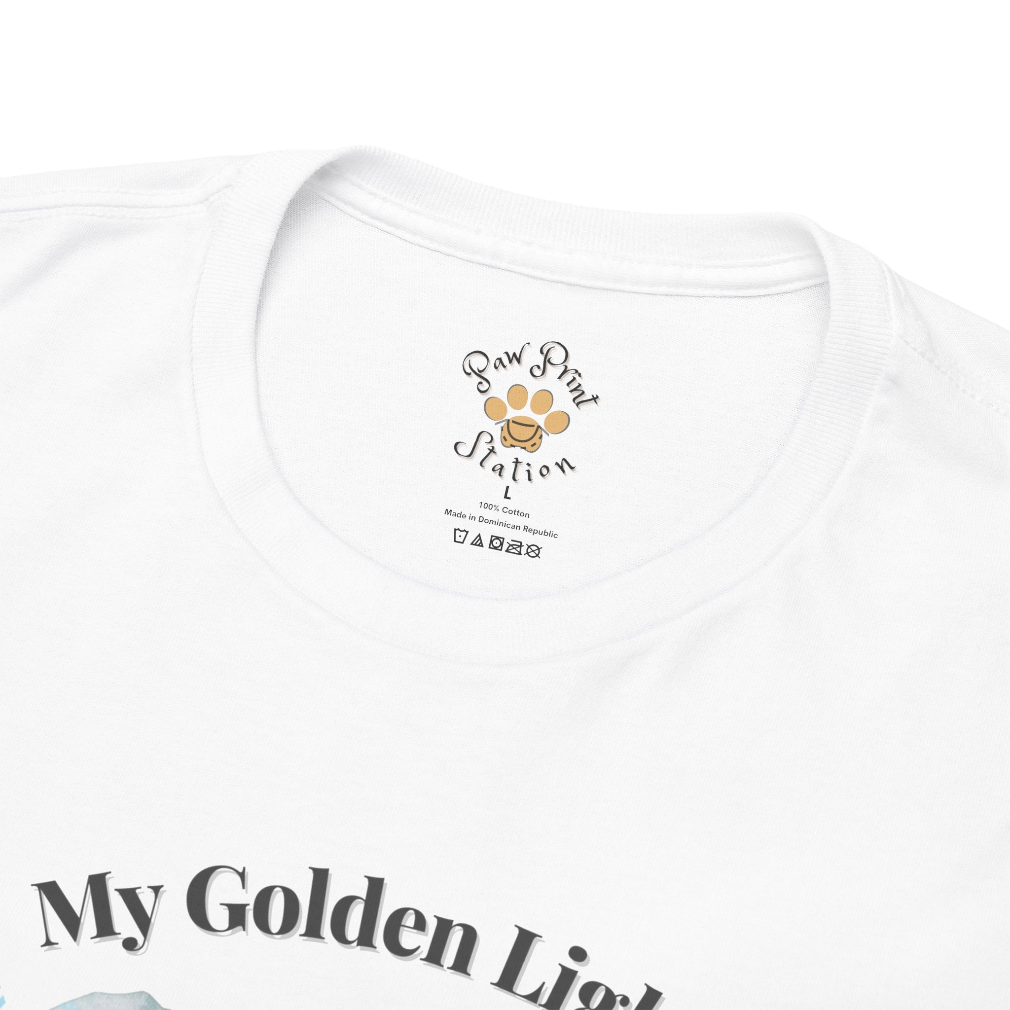 Unisex Personalized T-Shirt – My Golden Light: Custom Golden Retriever Watercolor Winter Portrait