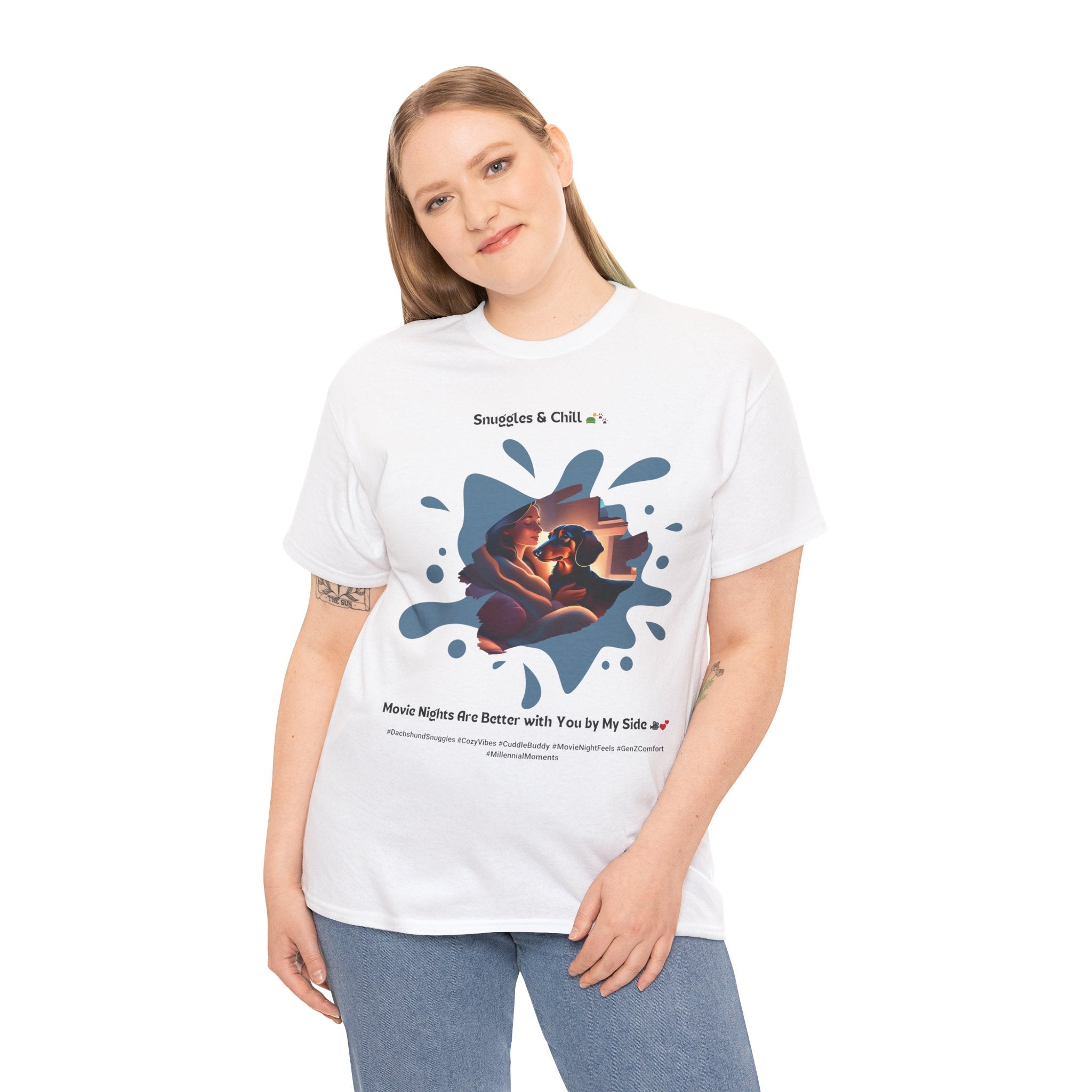 Women's - Snuggles & Chill: Dachshund Movie Night T-Shirt