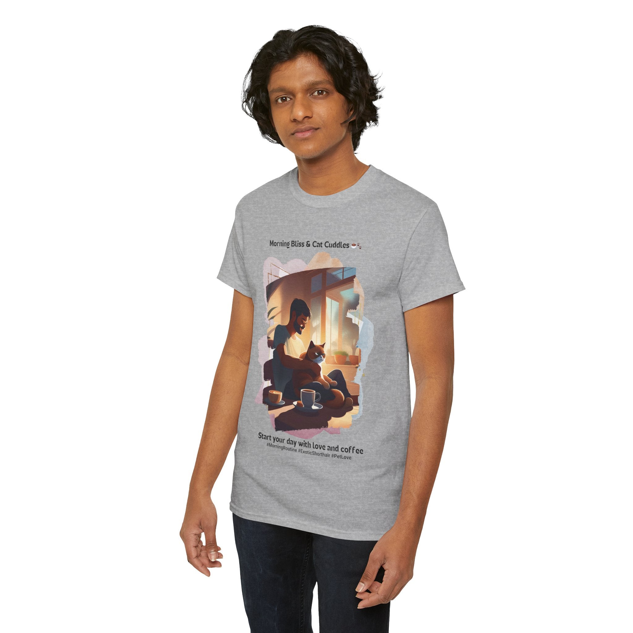 Men's - Morning Bliss & Cat Cuddles: Exotic Shorthair T-Shirt