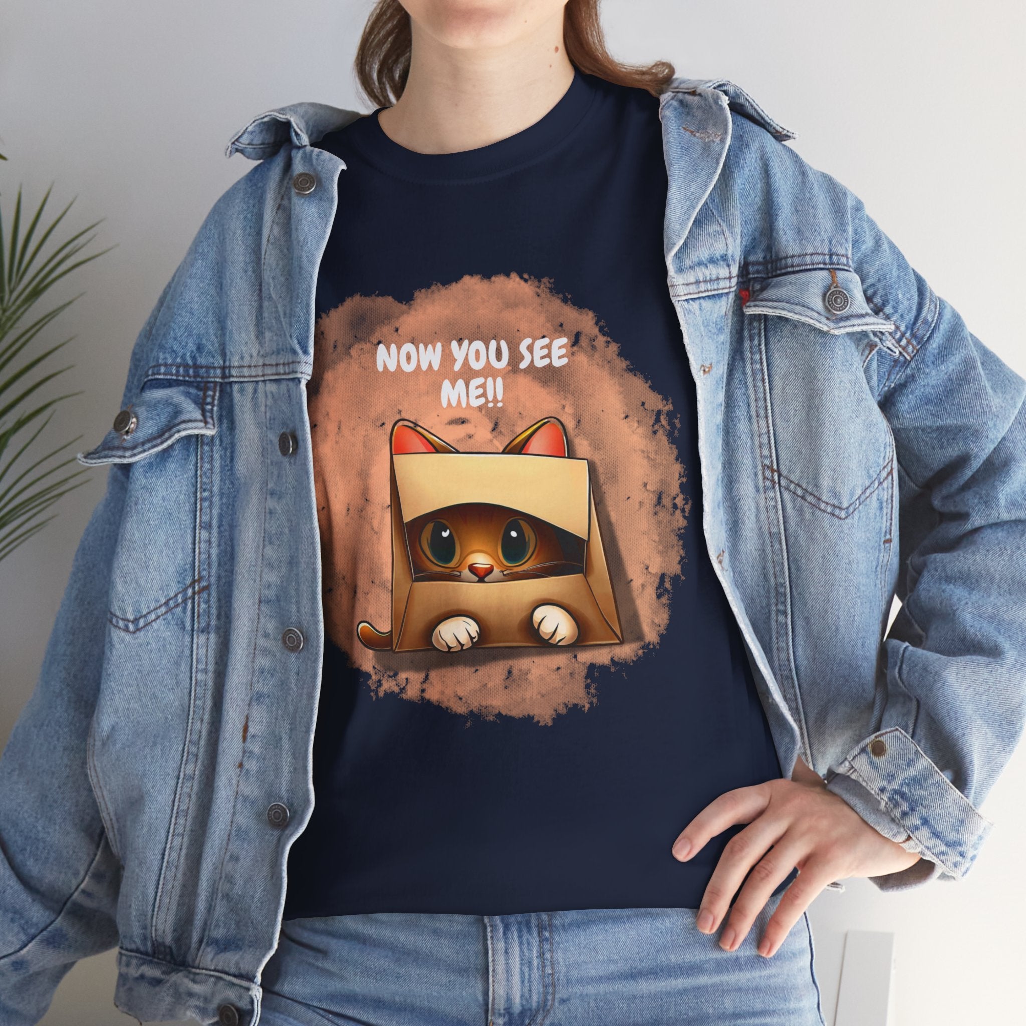 Unisex “Peek-a-Boo Kitty” T-Shirt – Sneaky Whiskers, Cat Lover Gift