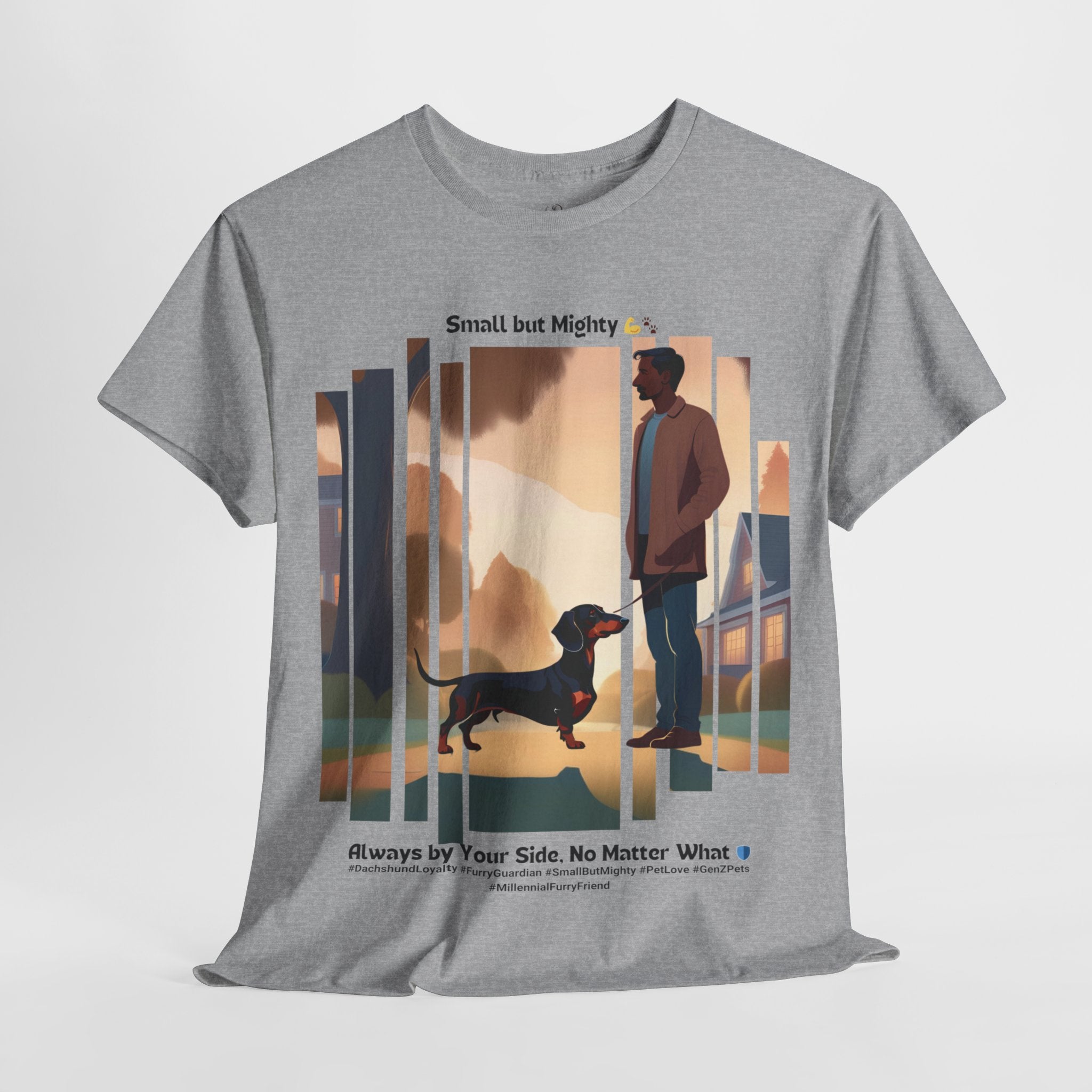 Men’s “Small but Mighty” Dachshund T‑Shirt – Mighty Wiener Dad Gift