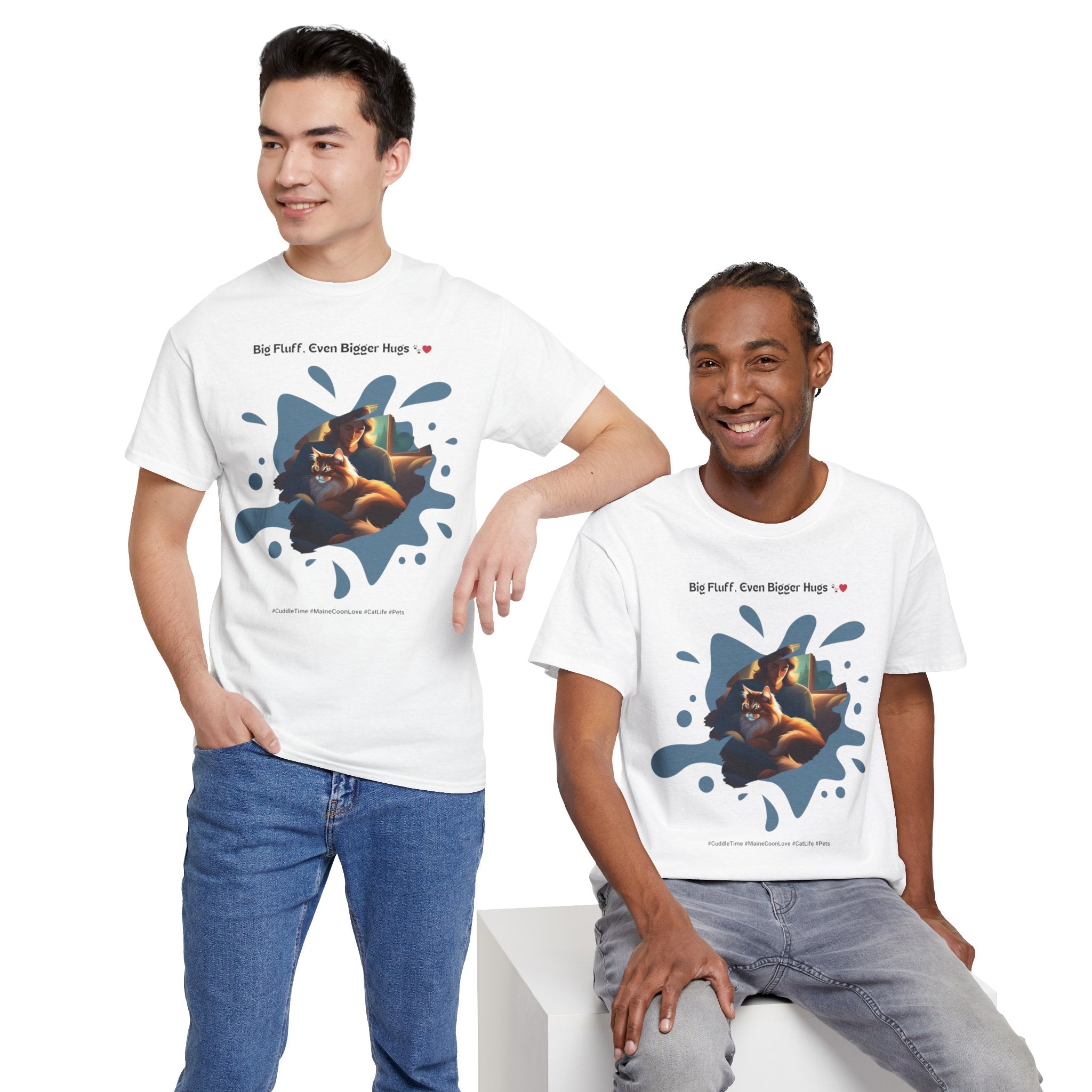 Men's - Big Fluff, Even Bigger Hugs: Maine Coon Cuddles T-Shirt