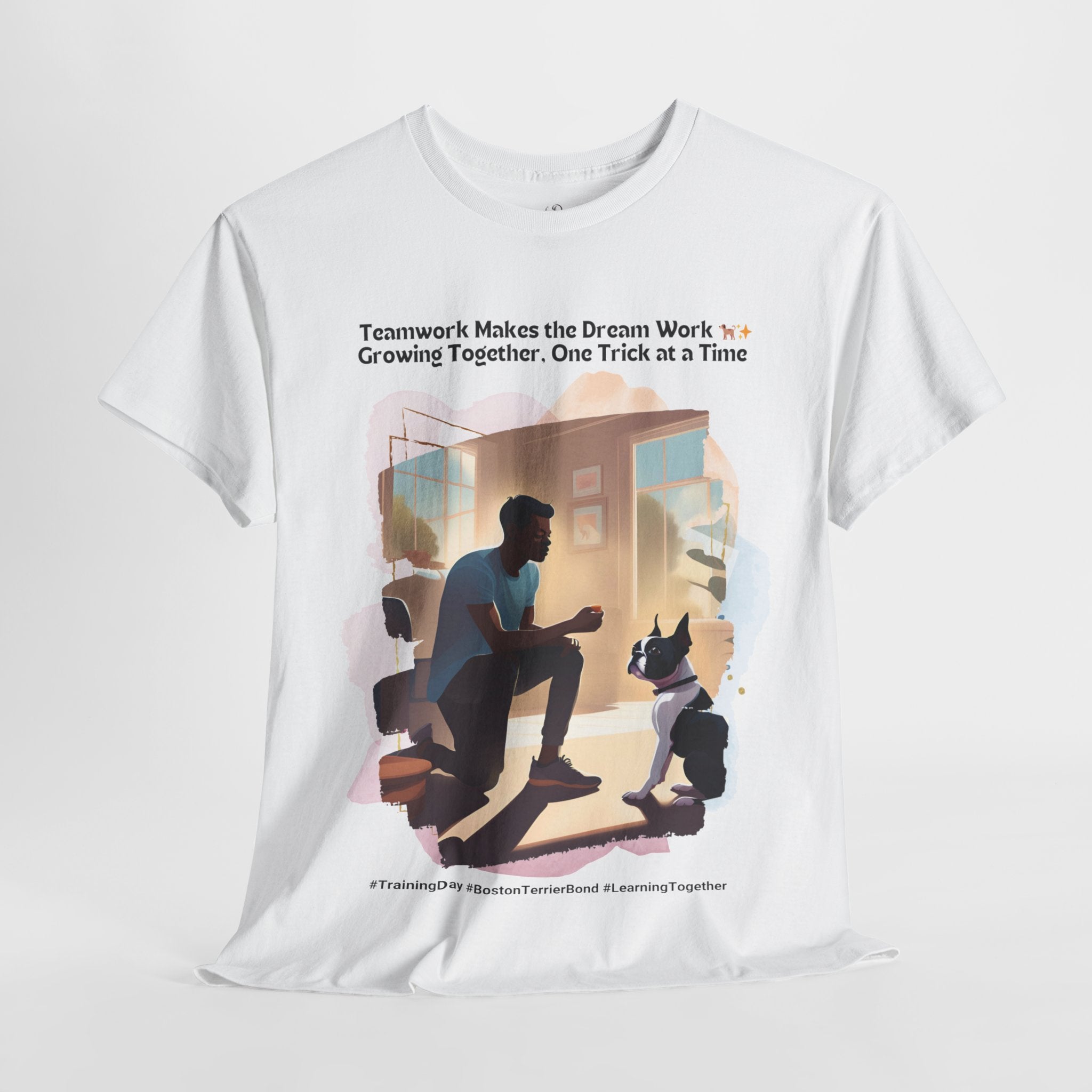 Men's - Learning Together: Boston Terrier Training T-Shirt