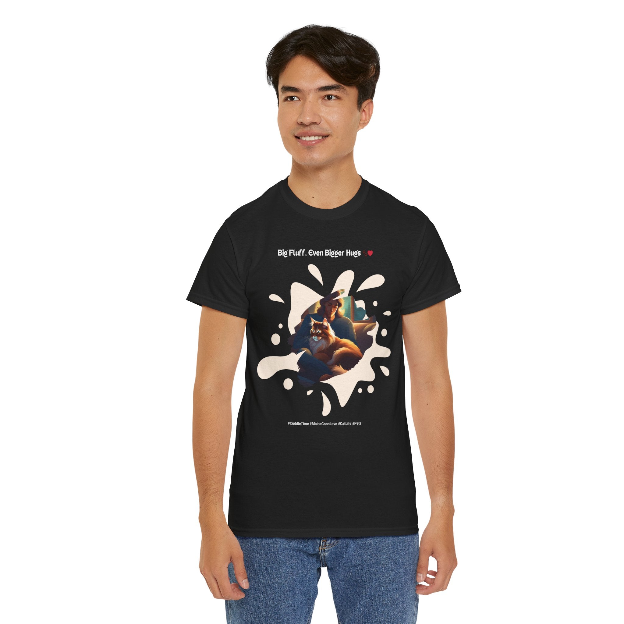 Men's - Big Fluff, Even Bigger Hugs: Maine Coon Cuddles T-Shirt