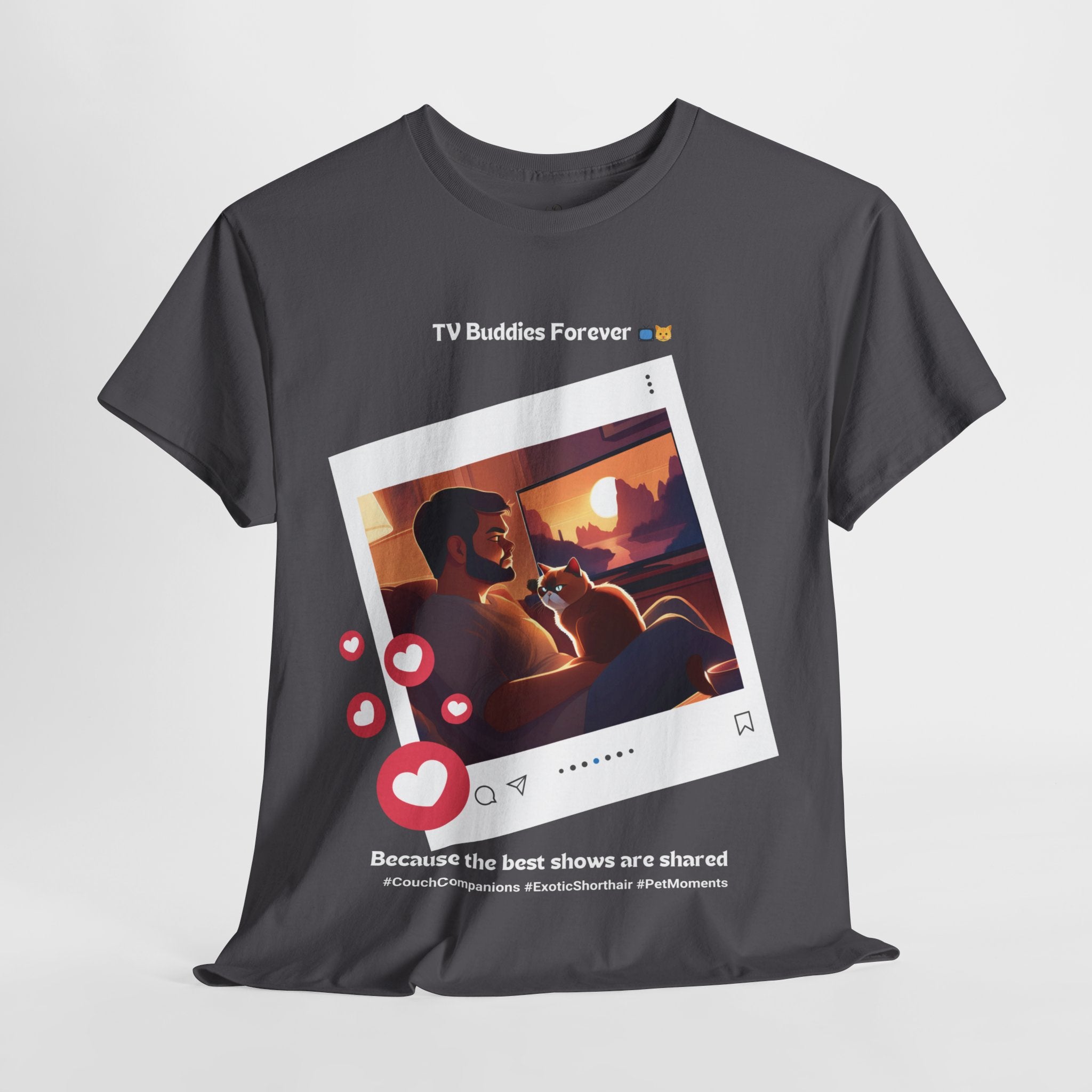 Men's - TV Buddies Forever: Exotic Shorthair Love T-Shirt