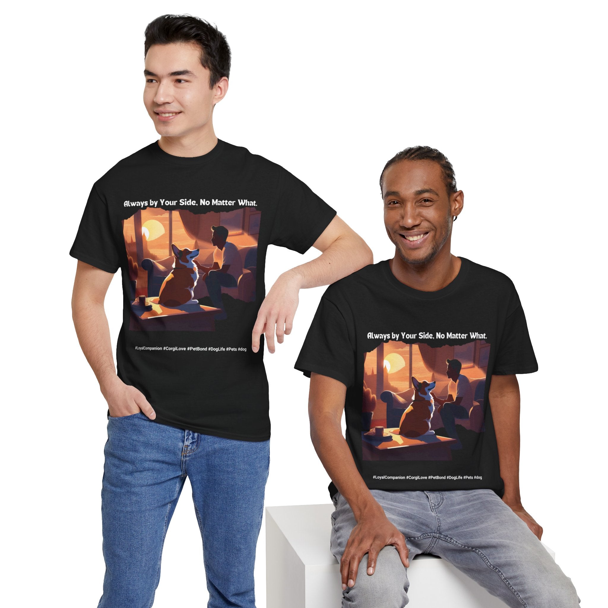 Men's - Always by Your Side: Corgi Love T-Shirt