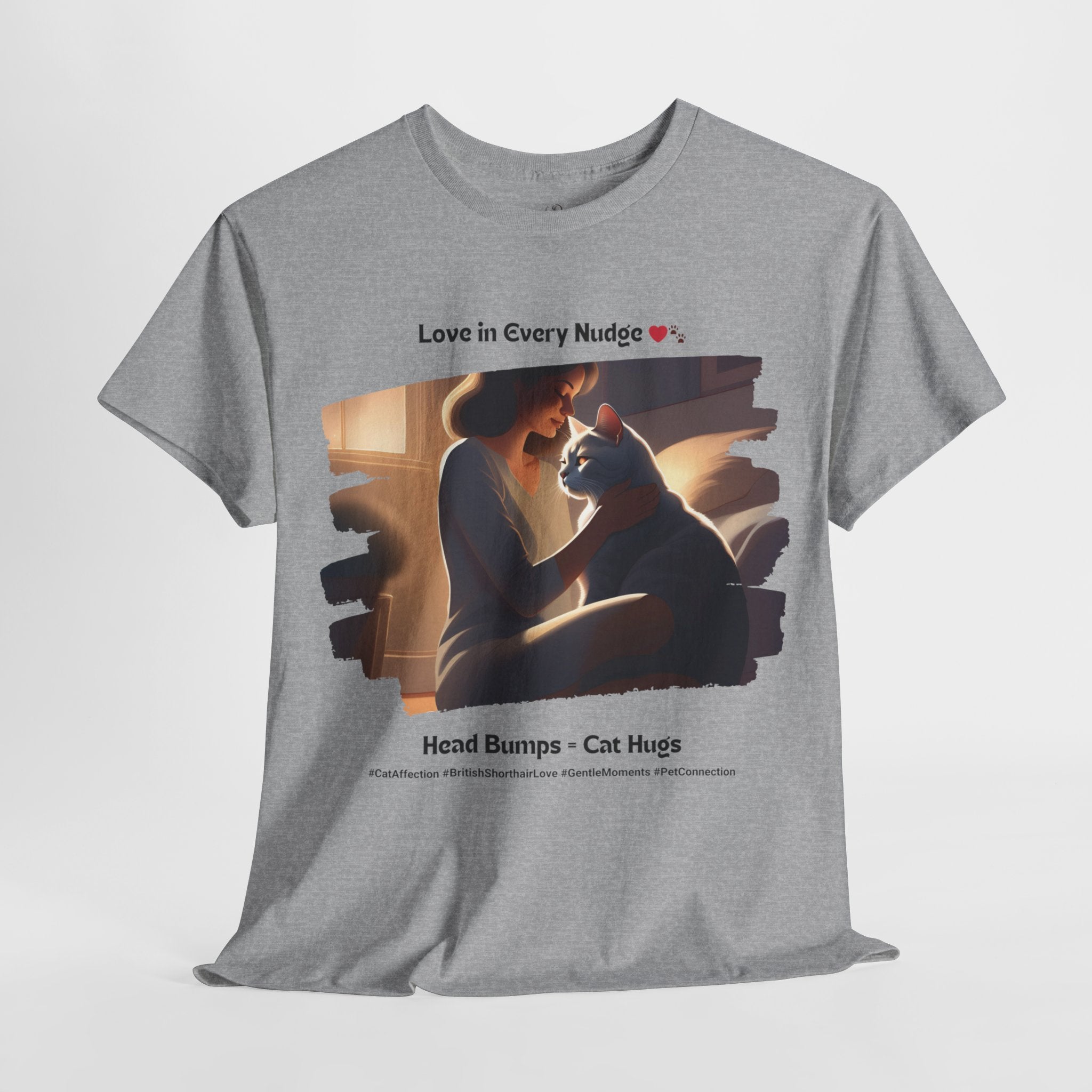 Women’s “Head Bumps = Cat Hugs” British Shorthair T‑Shirt – Affectionate Kitty Mom Gift