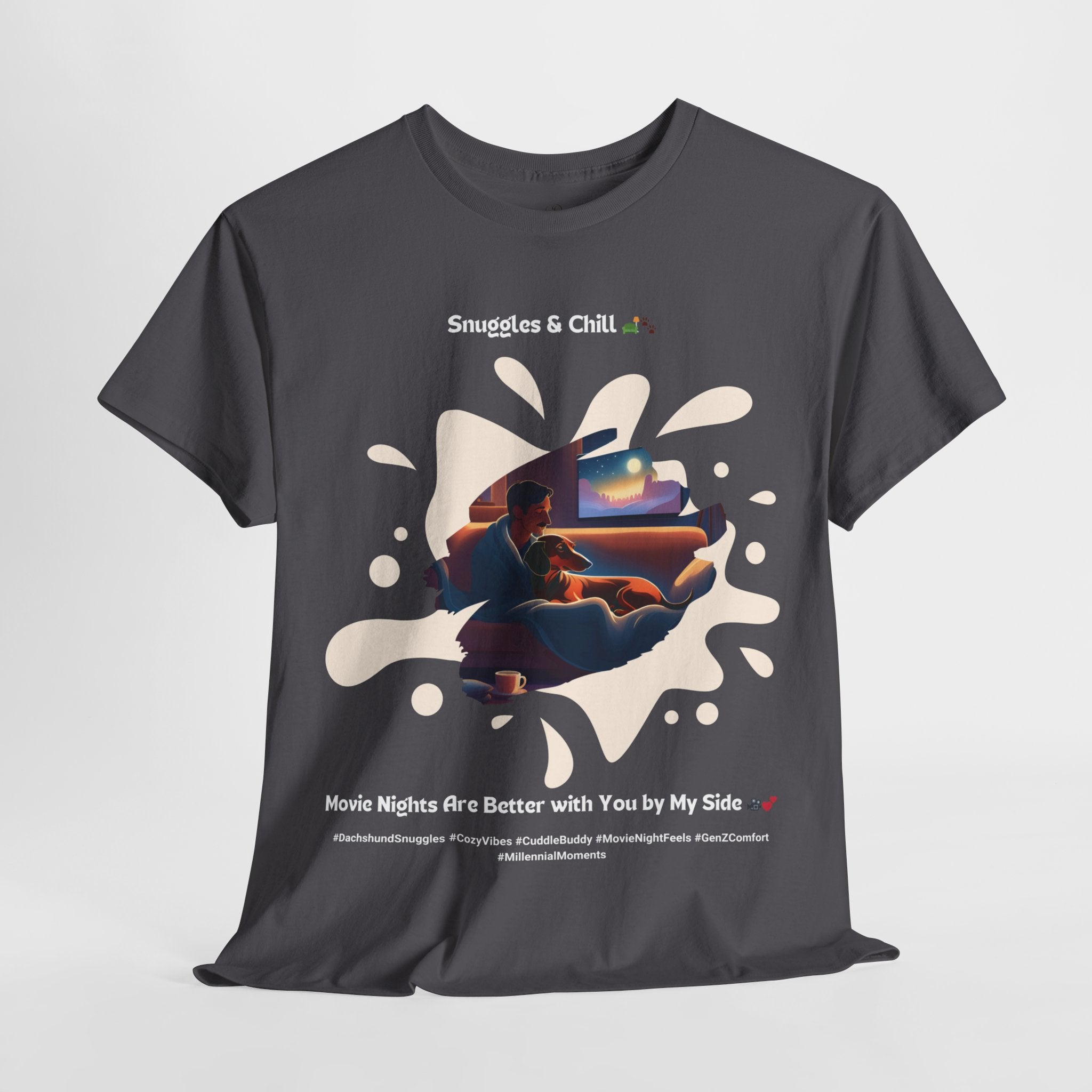 Men's - Snuggles & Chill: Dachshund Movie Night T-Shirt