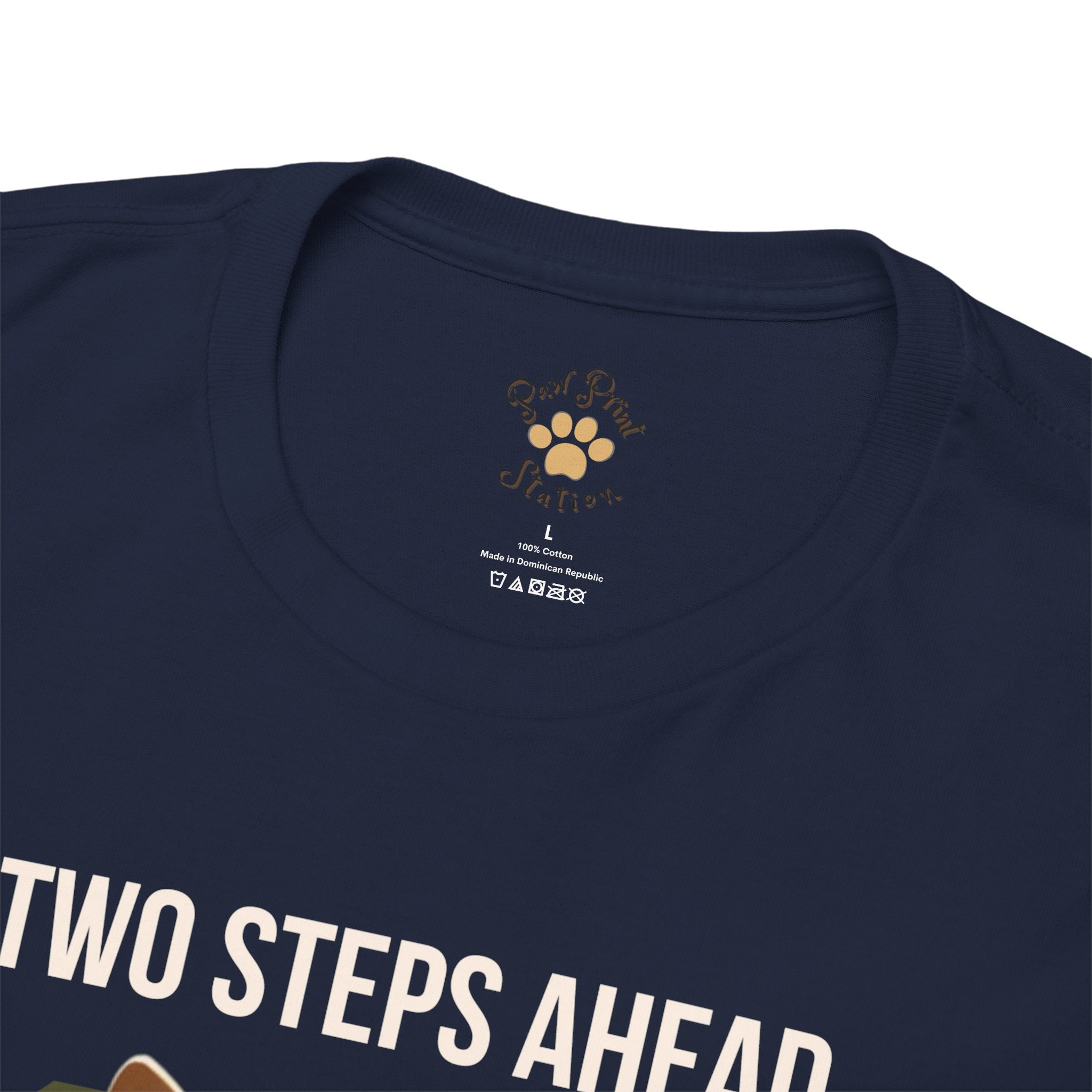 Unisex “Two Steps Ahead” Corgi T-Shirt – Nostalgic Dog Walk Lover Tee