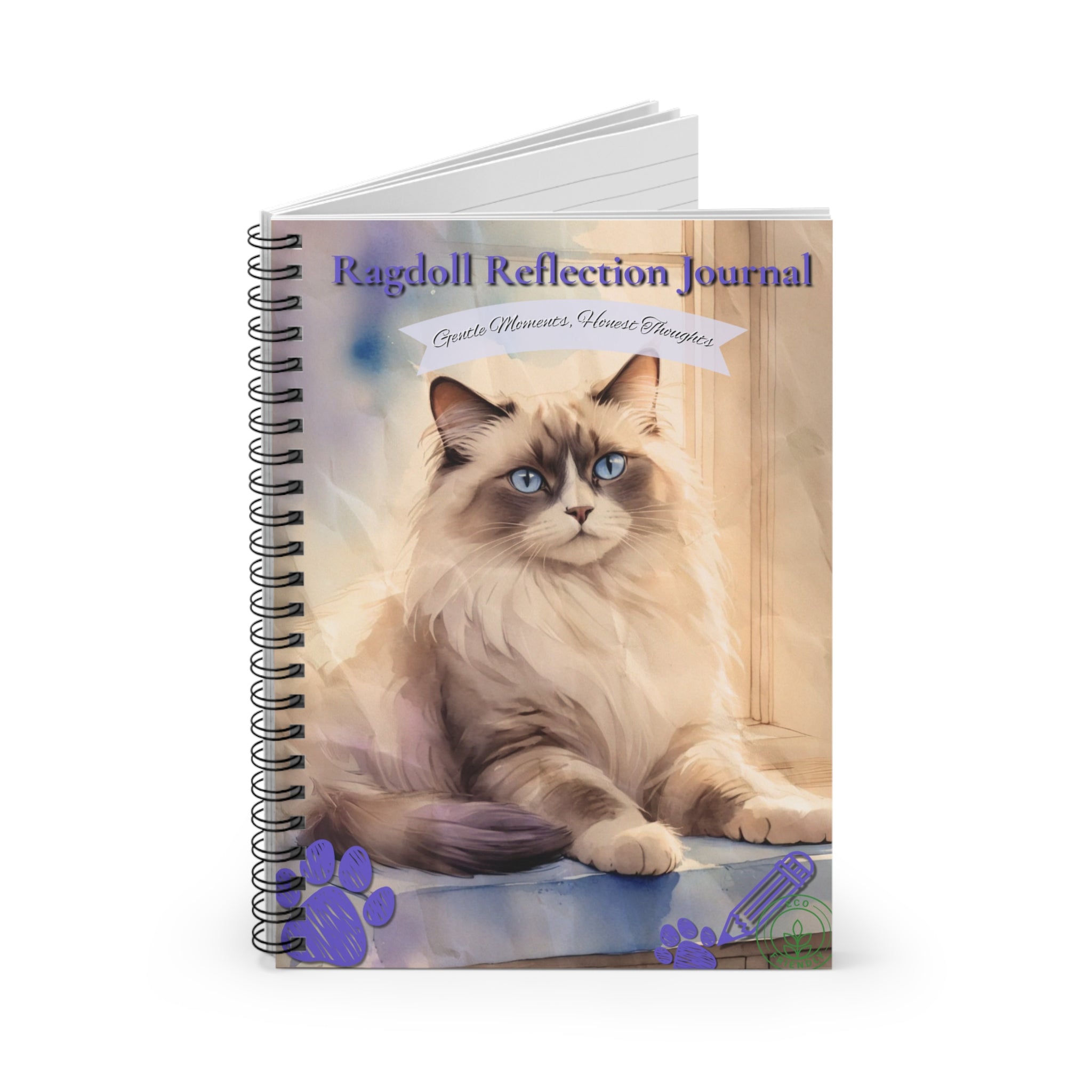 Ragdoll Cat Spiral Notebook, Cute Cat Journal, Pet Lover Gift, Cat Lover's Notebook, Cat-Themed Stationery, Creative Writing Journal