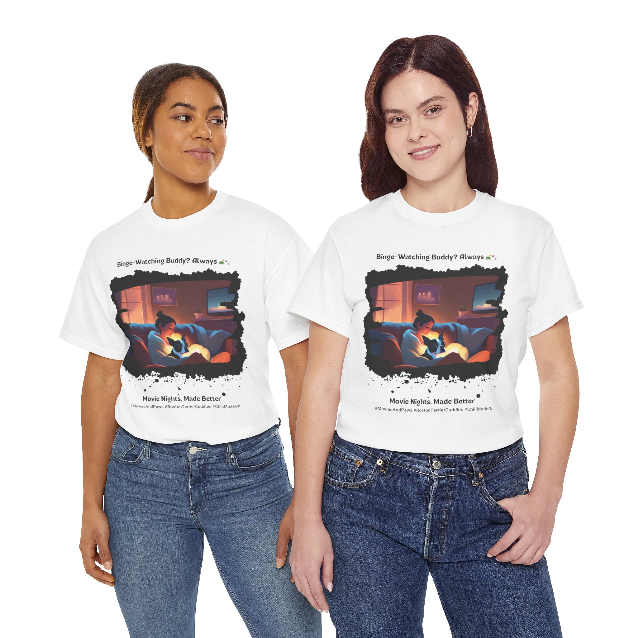 Women's - Movie Nights, Made Better: Boston Terrier T-Shirt