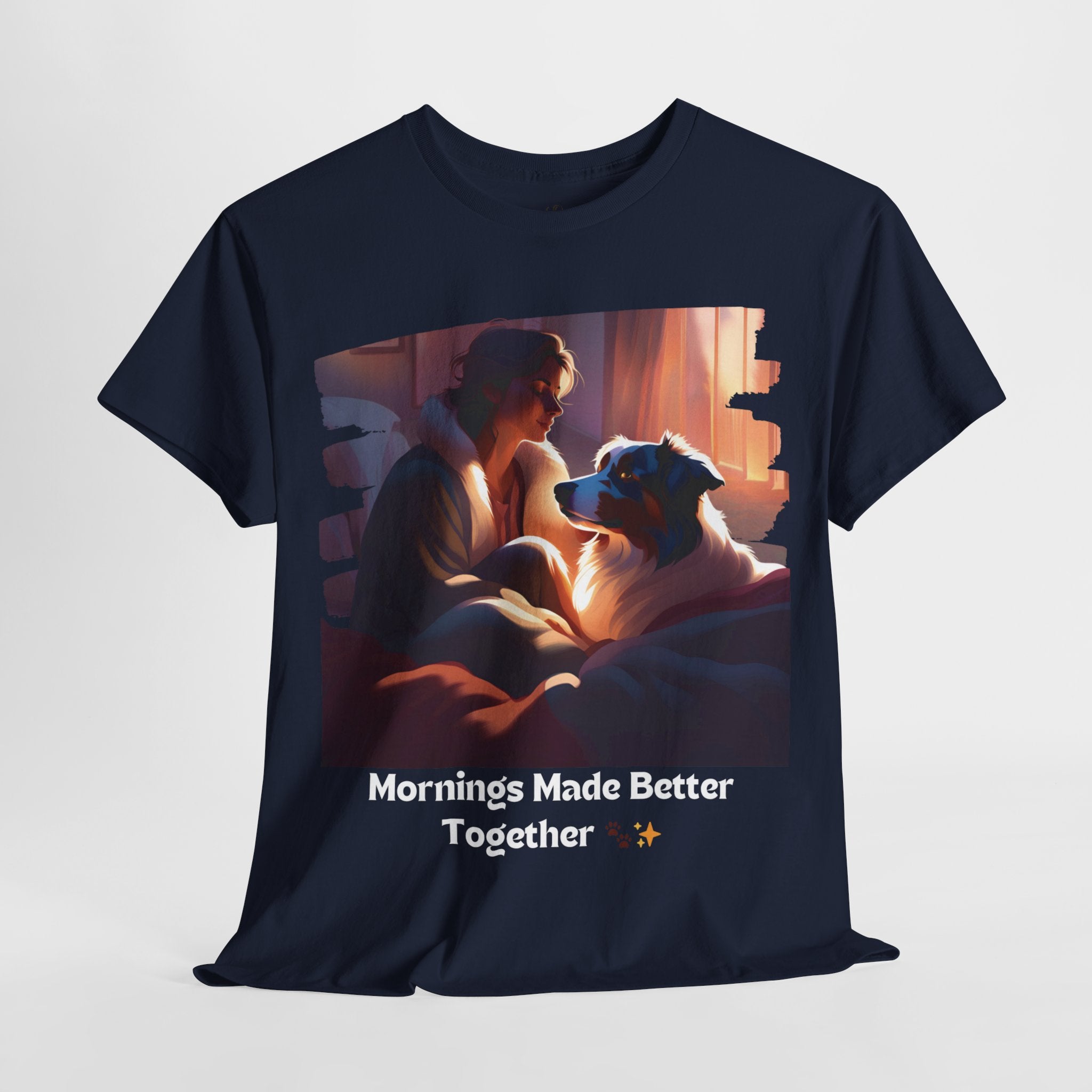 Women’s “Mornings Made Better with My Aussie” T‑Shirt – Morning Pup Mom Gift