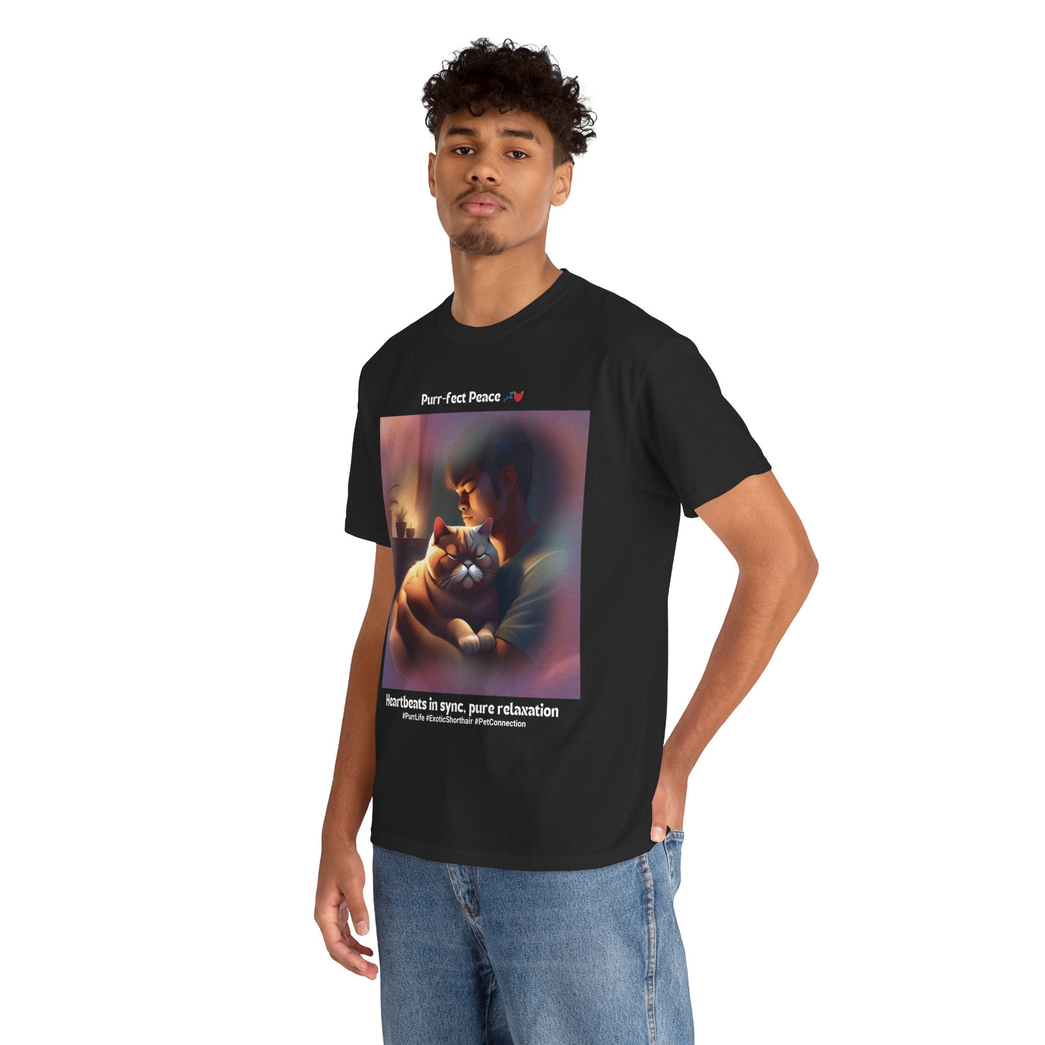 Men's - Purr-fect Peace: Exotic Shorthair Zen T-Shirt