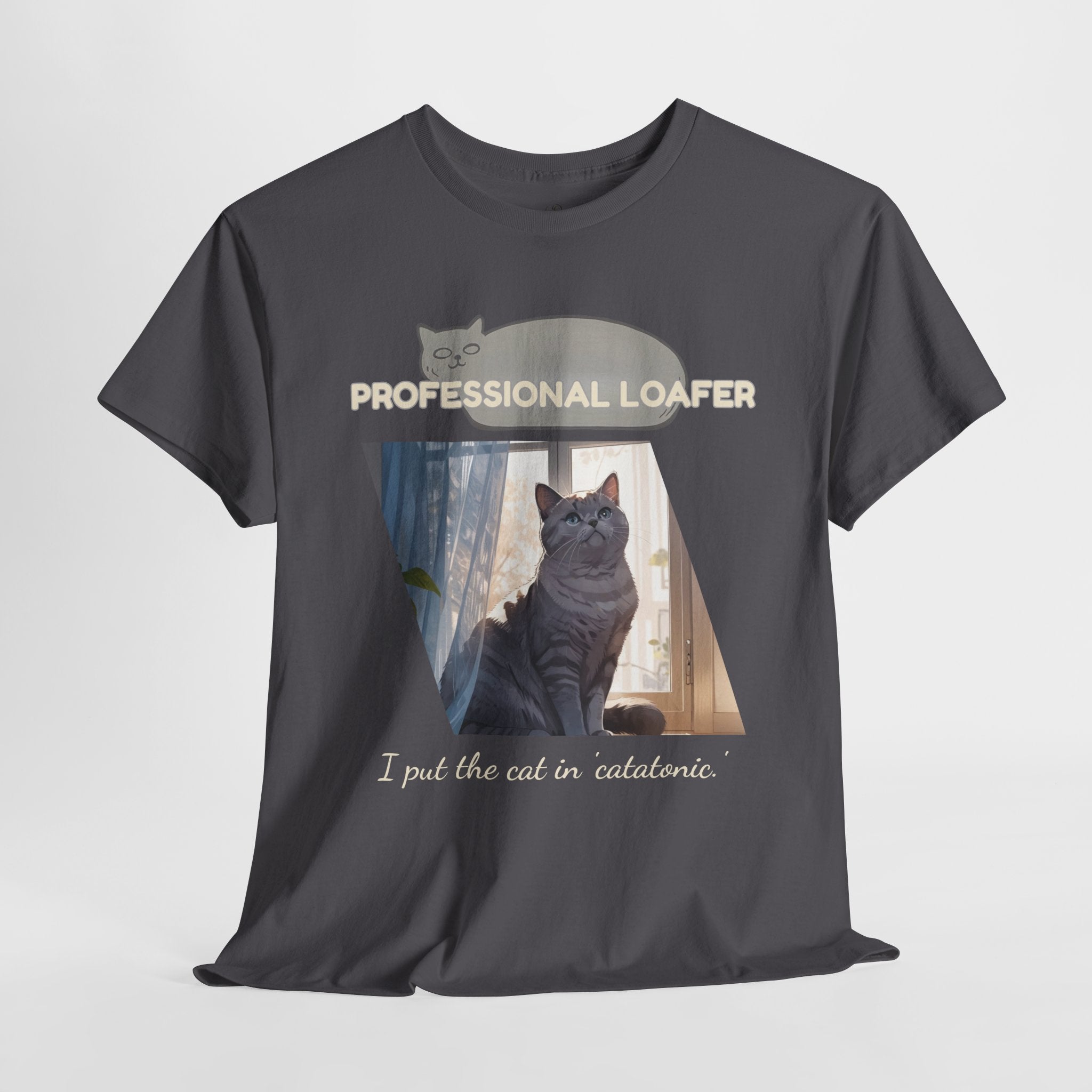 Unisex “Professional Loafer” British Shorthair Cat T-Shirt – Relaxed Fit Funny Pet Shirt
