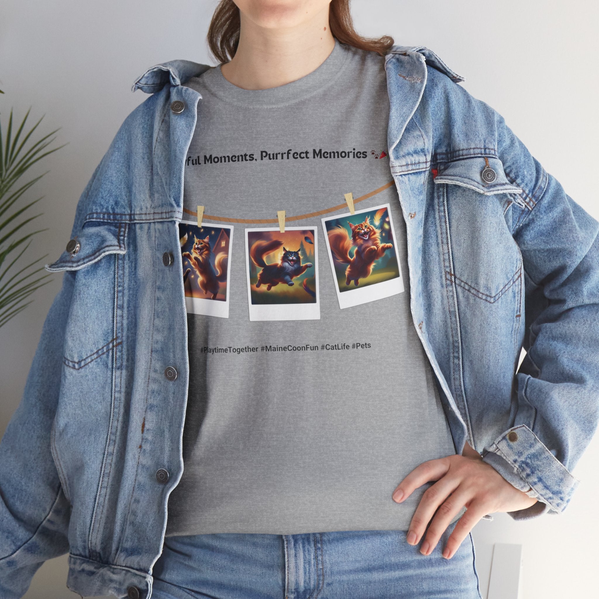 Unisex - Playful Moments, Purrfect Memories: Maine Coon Fun T-Shirt