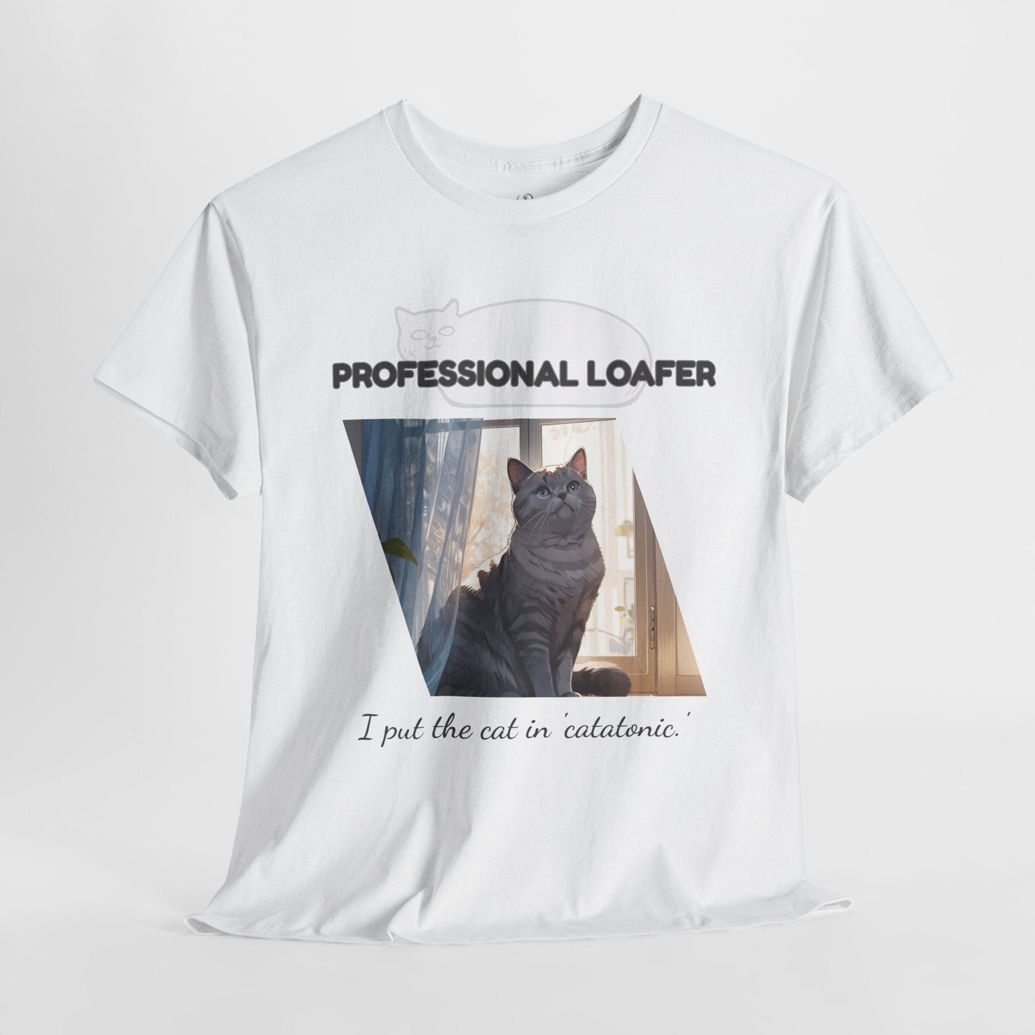 Unisex “Professional Loafer” British Shorthair Cat T-Shirt – Relaxed Fit Funny Pet Shirt