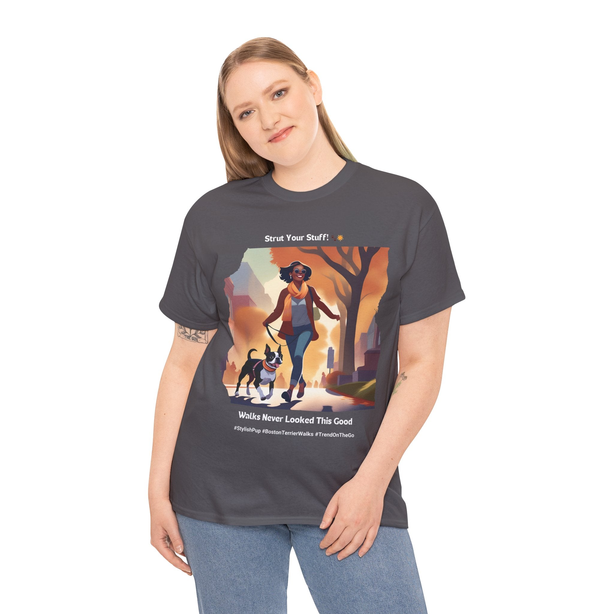 Women's - Stylish Pup: Boston Terrier Fashion T-Shirt
