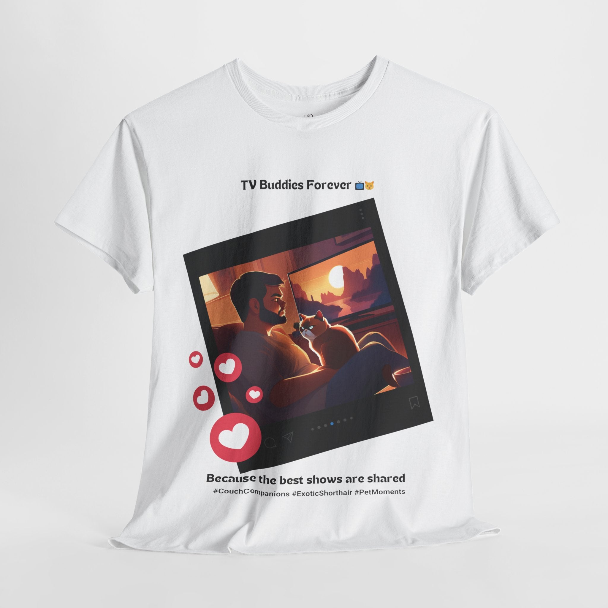 Men's - TV Buddies Forever: Exotic Shorthair Love T-Shirt