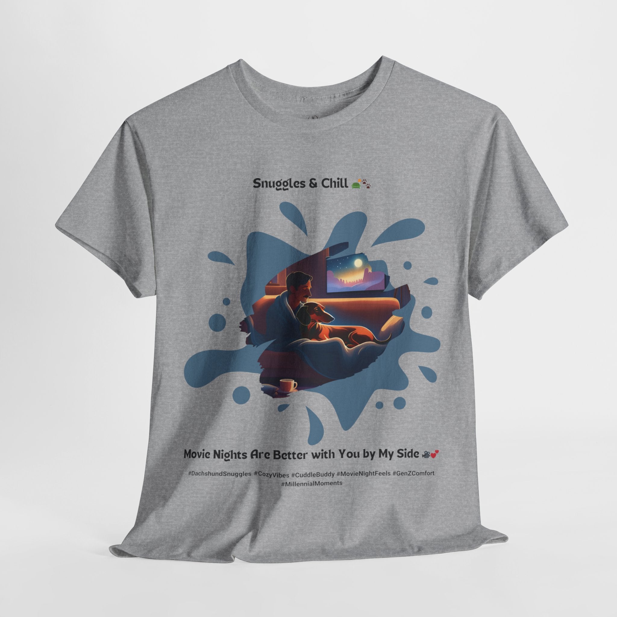 Men's - Snuggles & Chill: Dachshund Movie Night T-Shirt