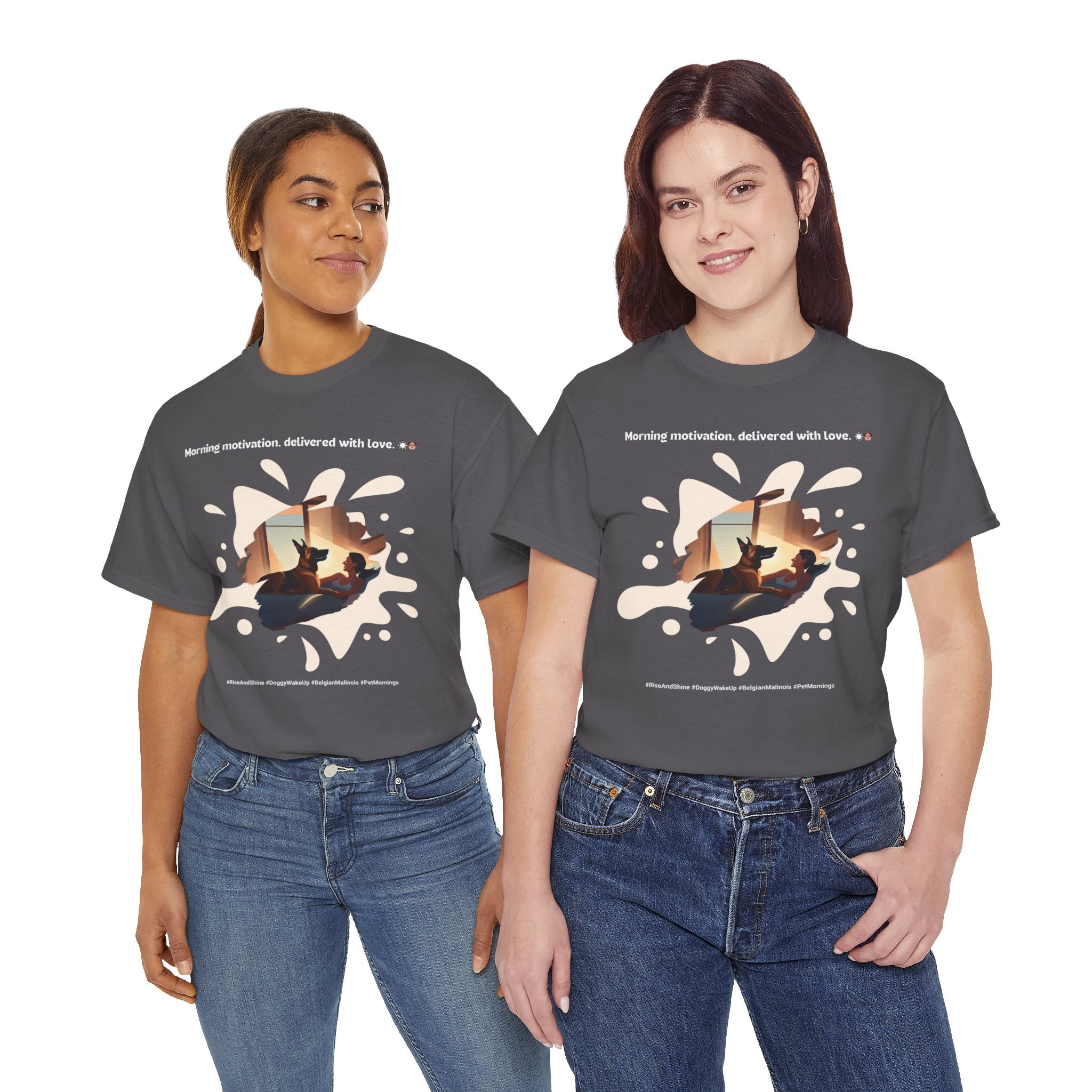 Women’s “Morning Motivation” Belgian Malinois T‑Shirt – Upbeat Start Gift