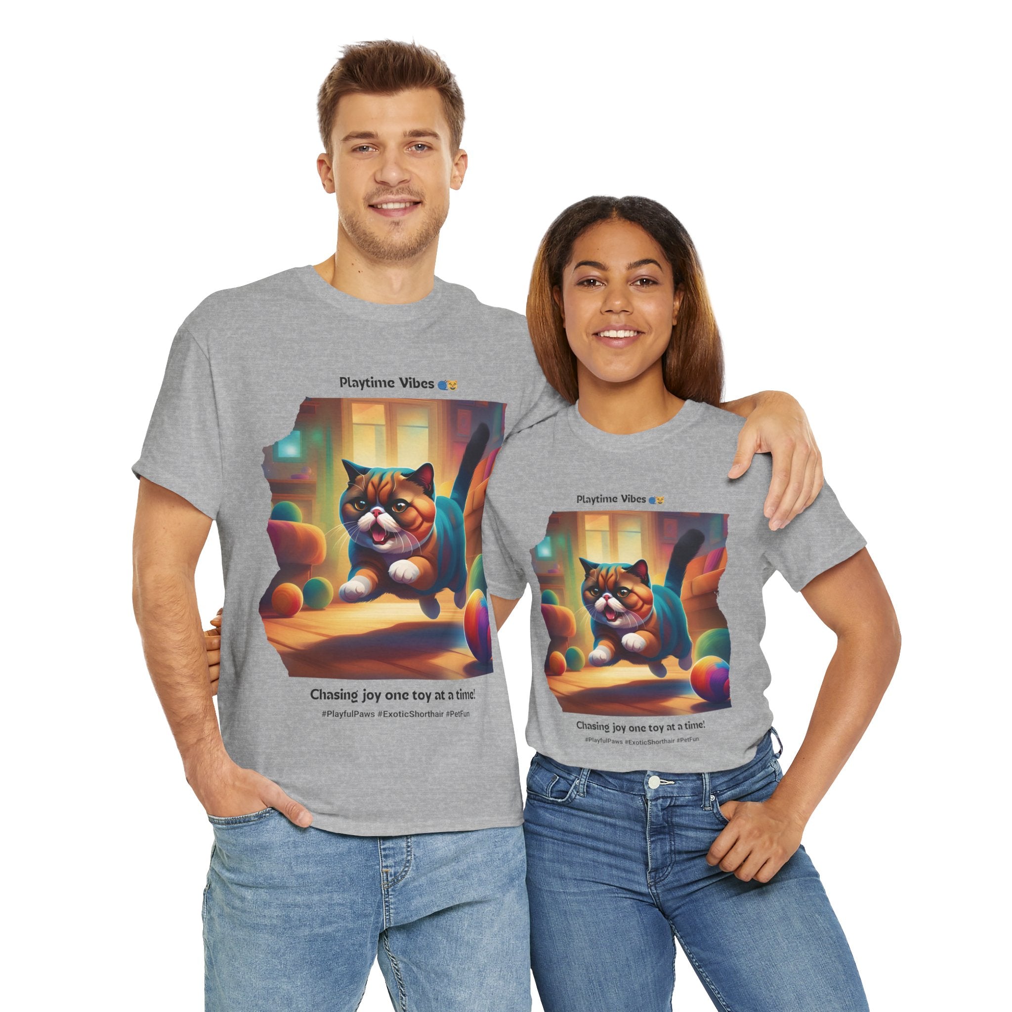 Unisex - Playtime Vibes: Exotic Shorthair Fun T-Shirt