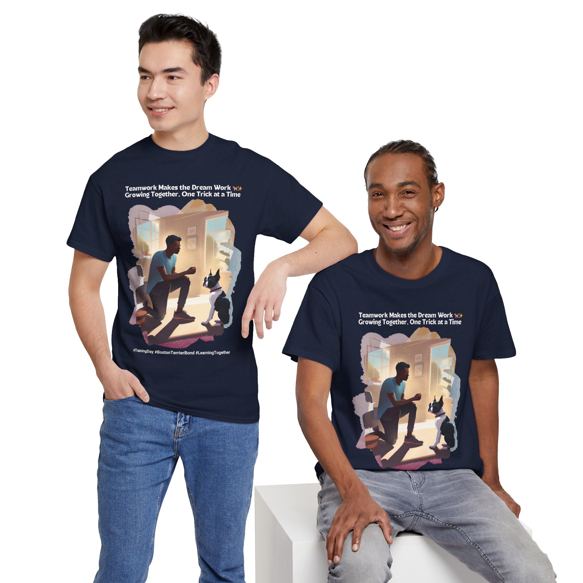 Men's - Learning Together: Boston Terrier Training T-Shirt