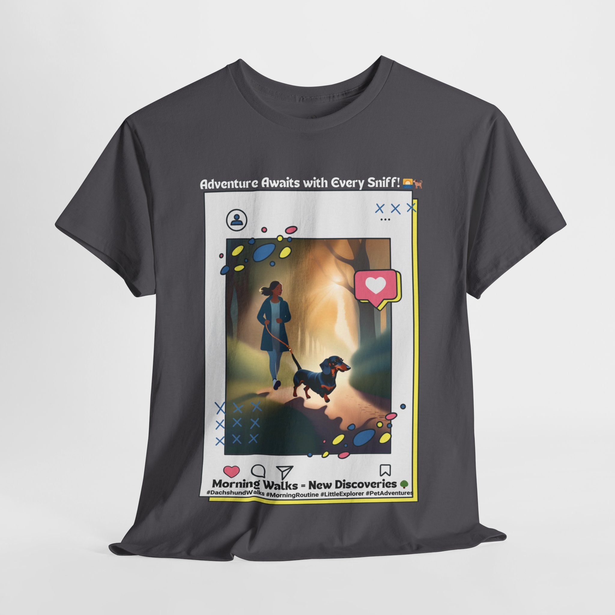 Women’s “Morning Walks with Max” Dachshund T‑Shirt – Adventure Pup Mom Gift