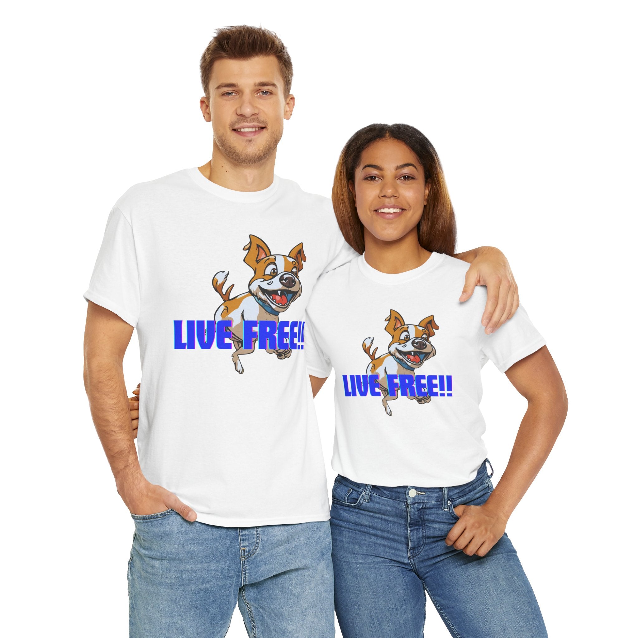 Unisex “Live Free with Your Furry Best Friend” T-Shirt – Adventure Pet Lover Gift