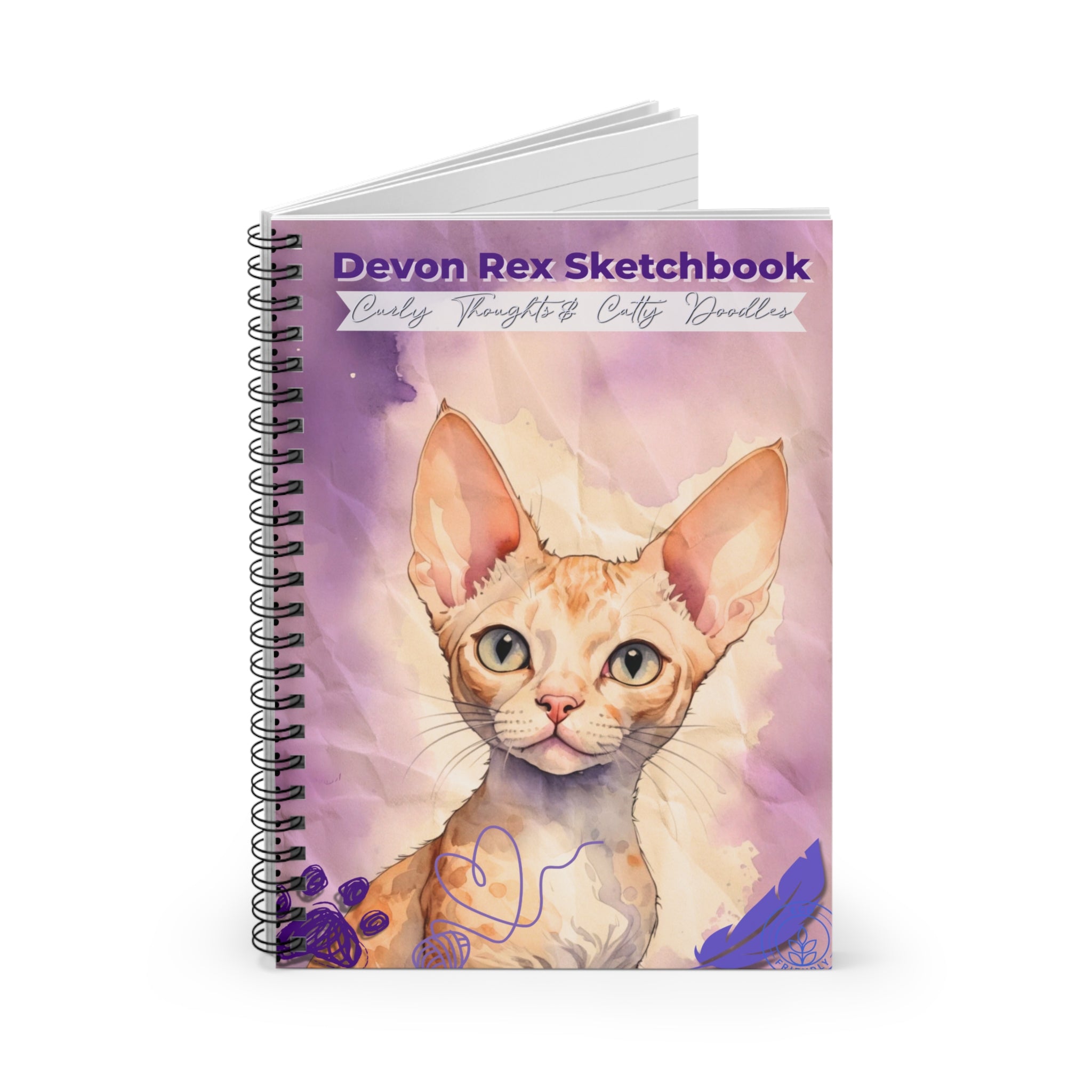 Devon Rex Sketchbook - Artistic Cat Journal for Creatives, Gifts for Cat Lovers, Cute Doodle Notebook, Cat-Themed Stationery, Pet Sketchpad