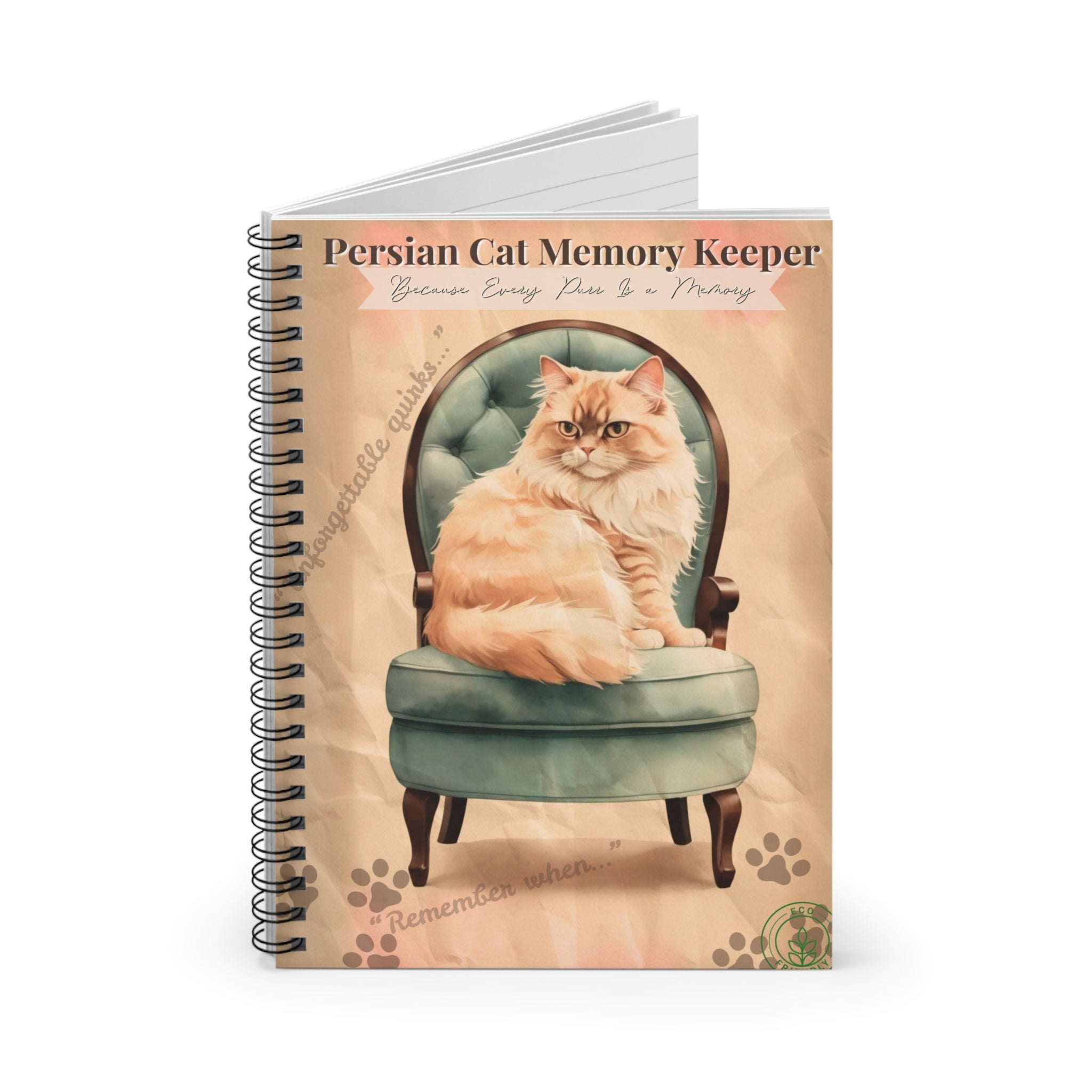 Persian Cat Memory Keeper Notebook, Cute Cat Journal, Pet Lover Gift, Cat Owner's Diary, Study Planner