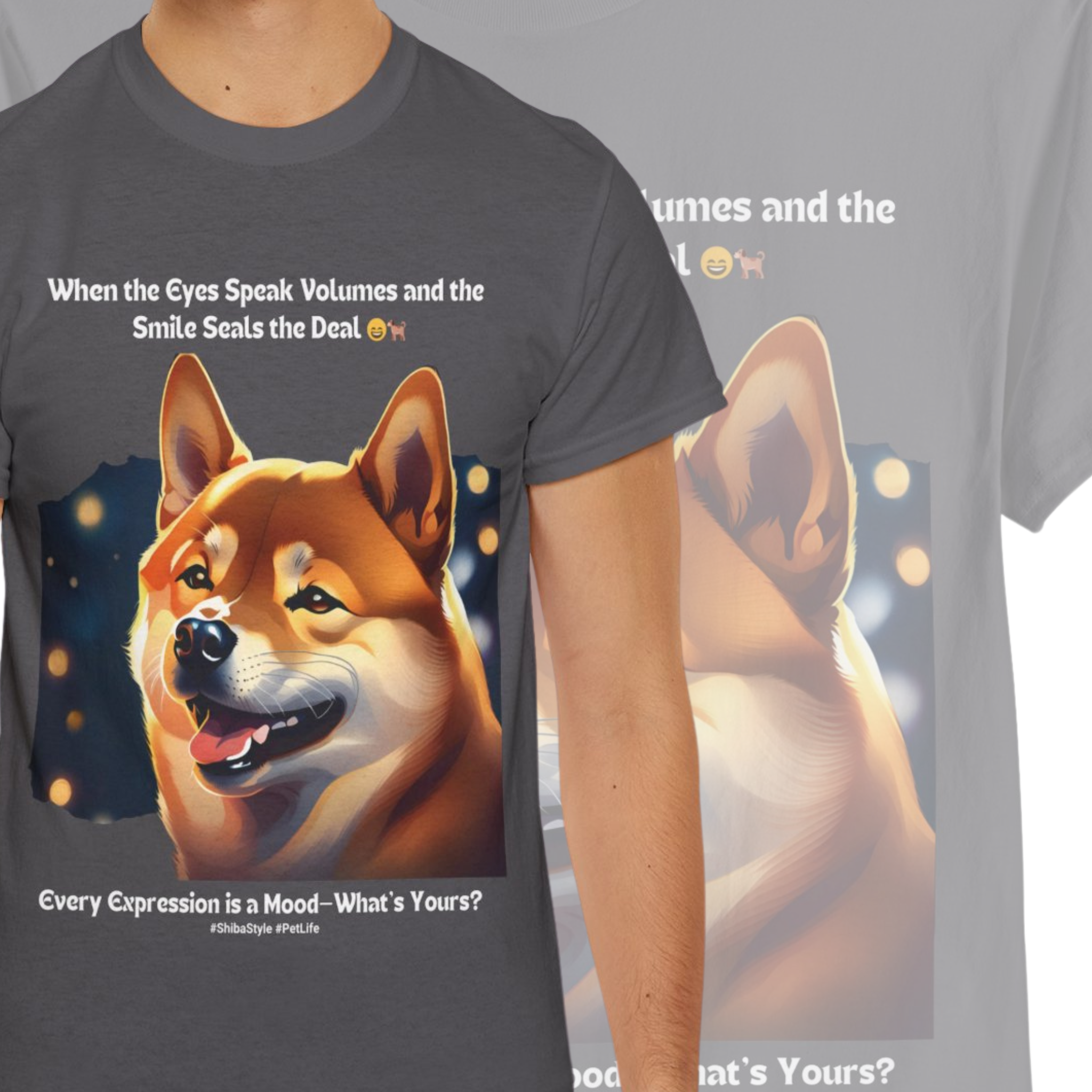 Unisex “When the Eyes Speak Volumes” Shiba Inu T‑Shirt – Soulful Pup Gift