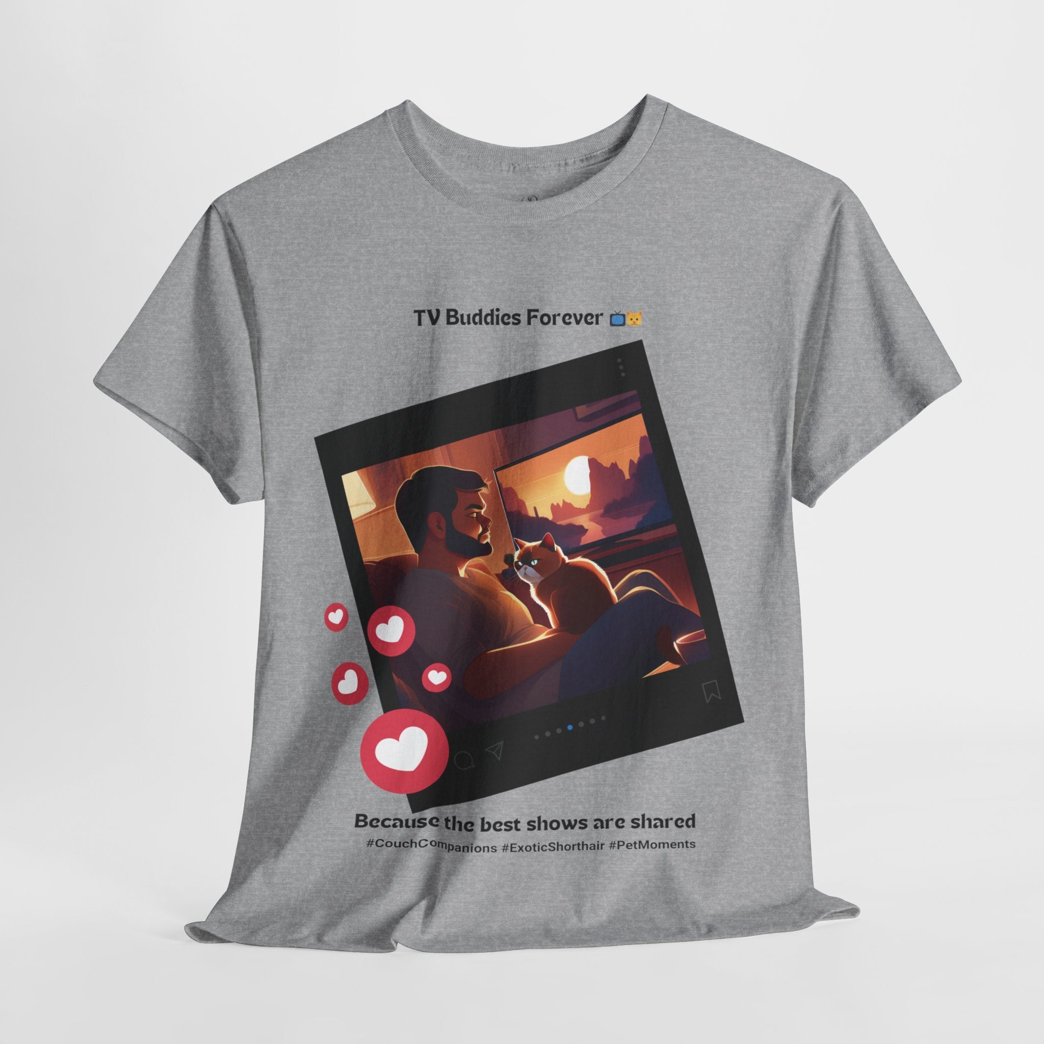 Men's - TV Buddies Forever: Exotic Shorthair Love T-Shirt