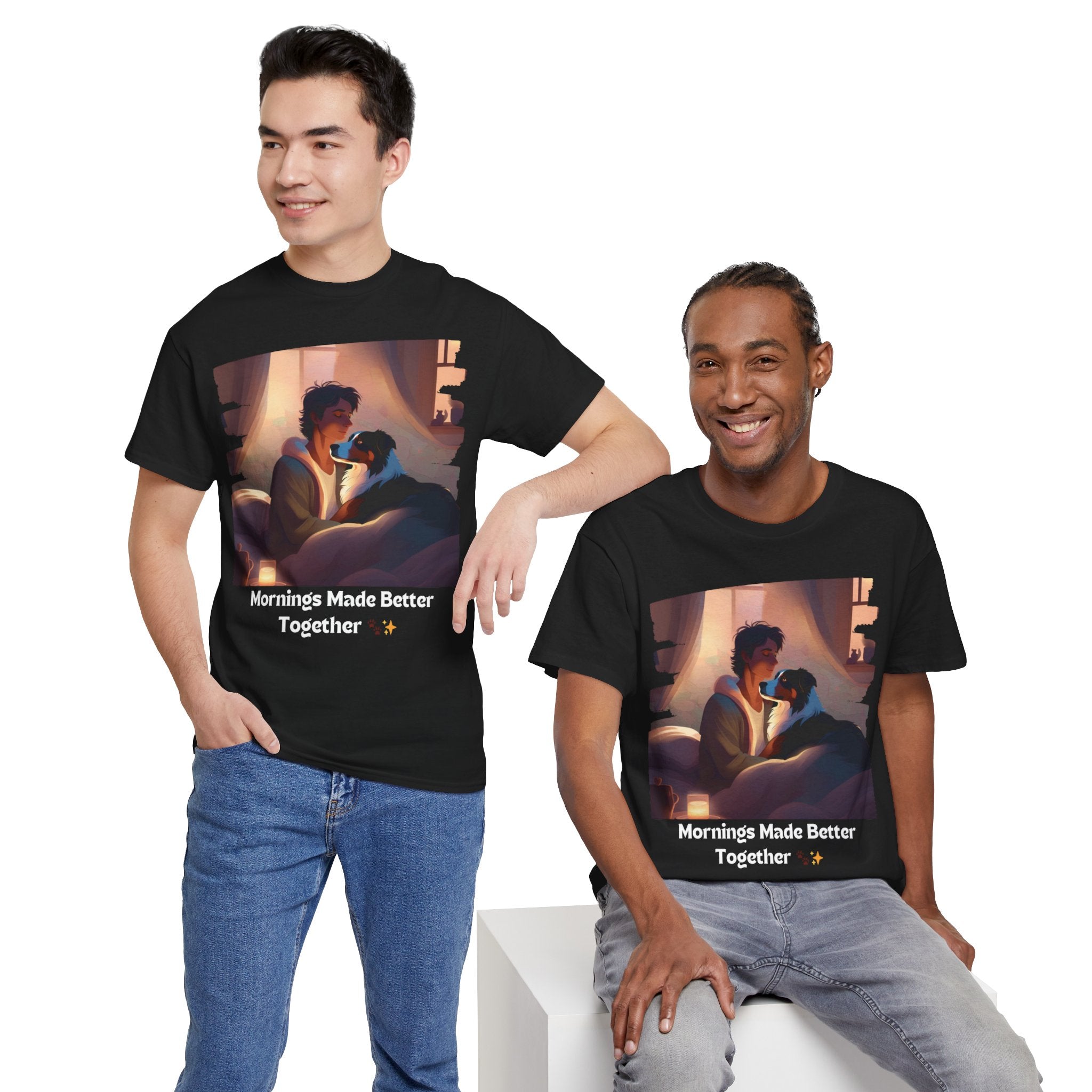 Men’s “Mornings Made Better with My Aussie” T‑Shirt – Morning Pup Dad Gift