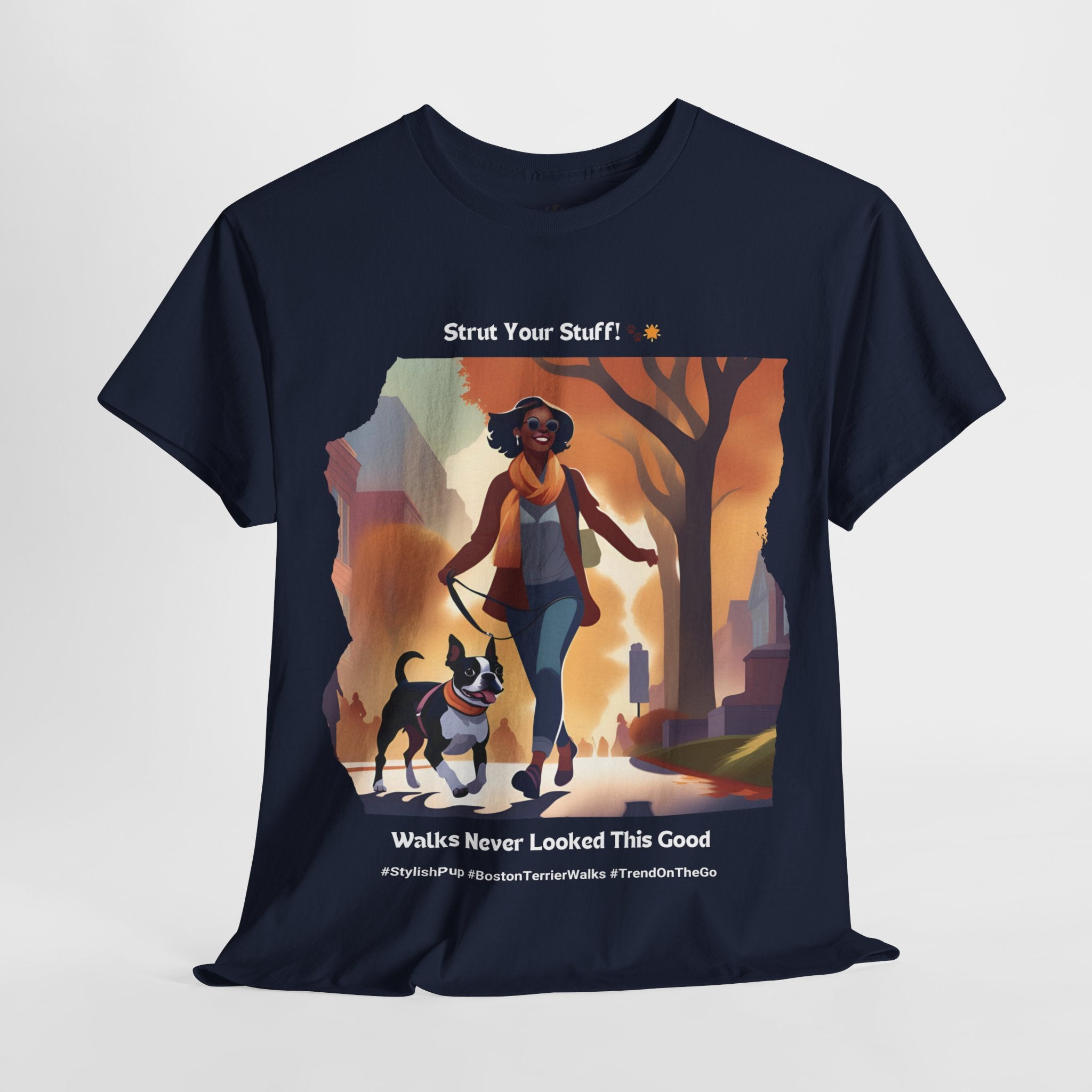 Women's - Stylish Pup: Boston Terrier Fashion T-Shirt