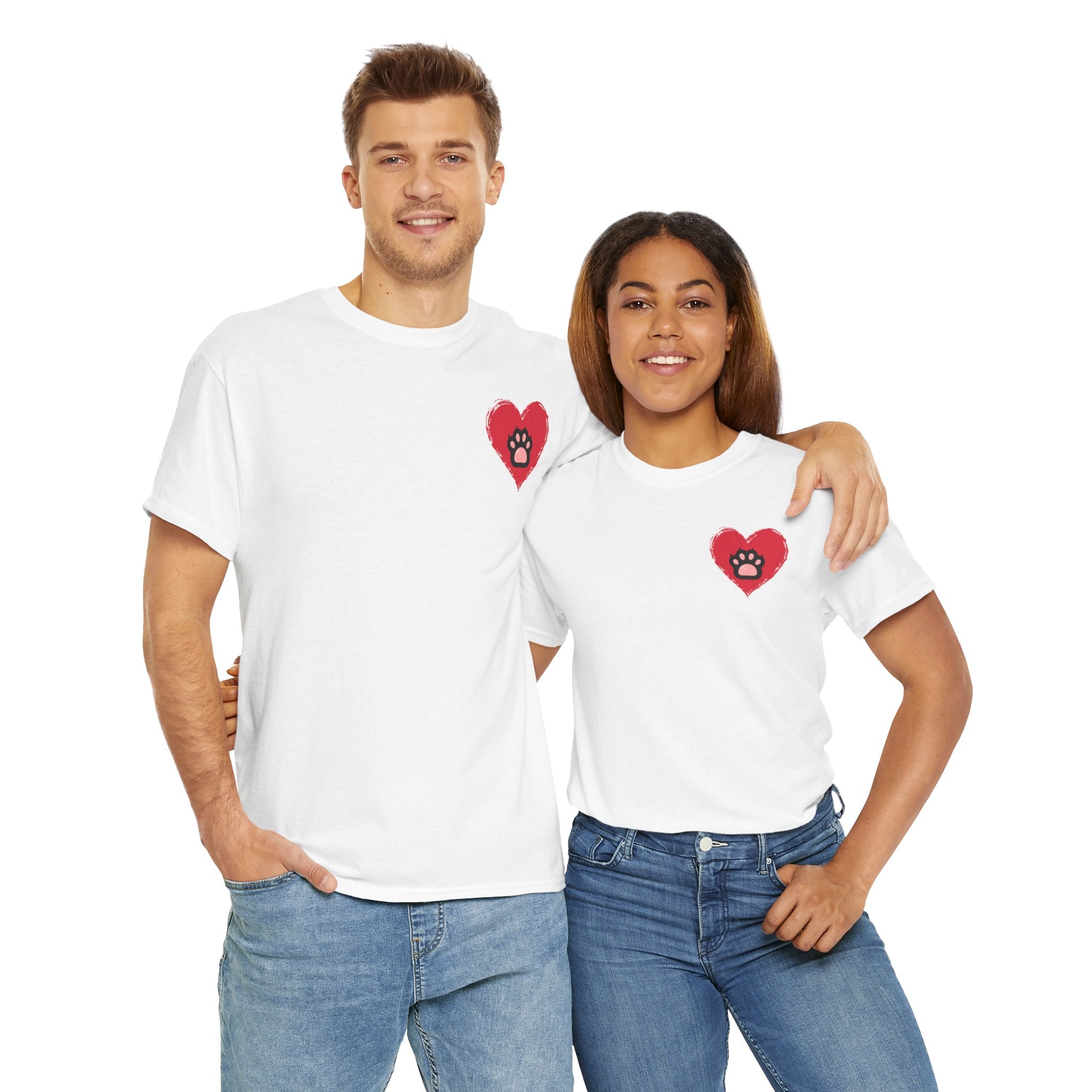Unisex - Paw Print Love T-Shirt