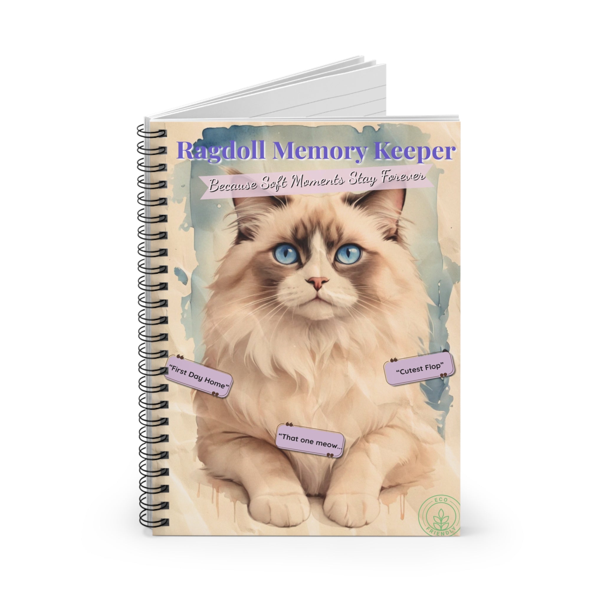 Ragdoll Cat Memory Keeper Notebook, Cute Journal for Cat Lovers, Pet Memorial, Gift for Her, Cat Mom Planner, Memorable Keepsake