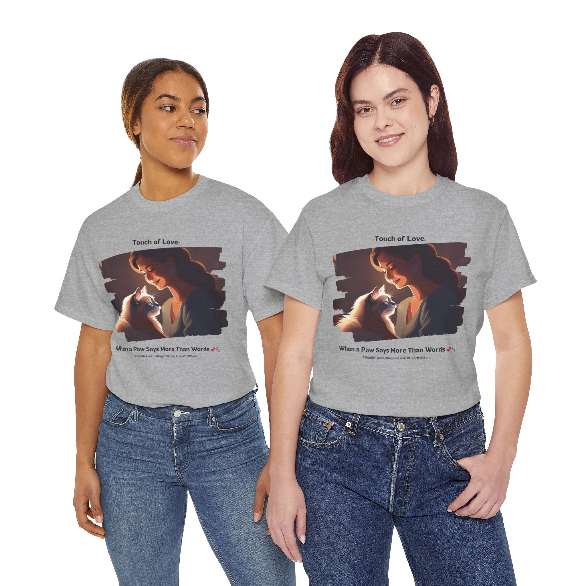 Women’s “Paw‑sitively Adorable” Ragdoll T‑Shirt – Cute Cat Mom Gift