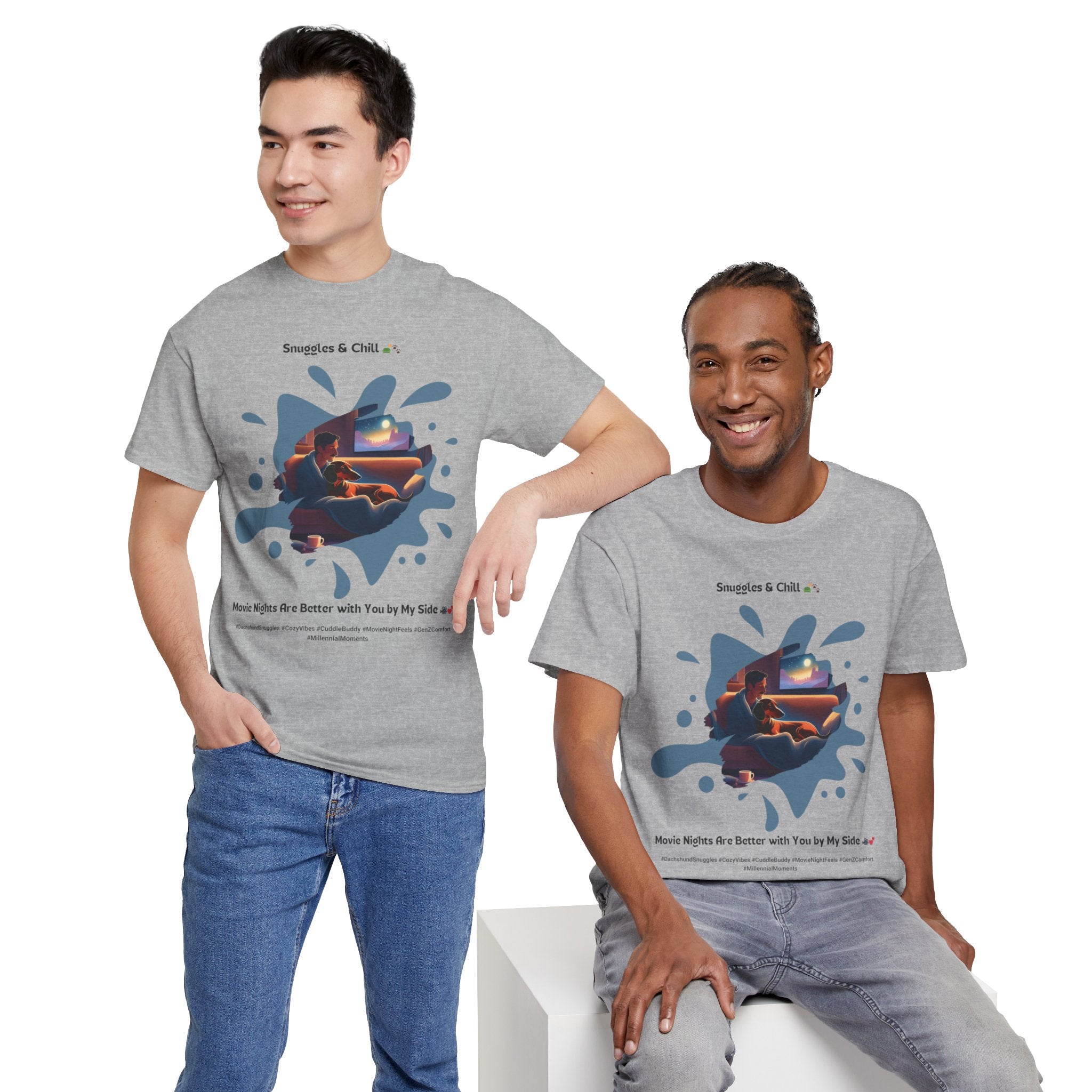 Men's - Snuggles & Chill: Dachshund Movie Night T-Shirt