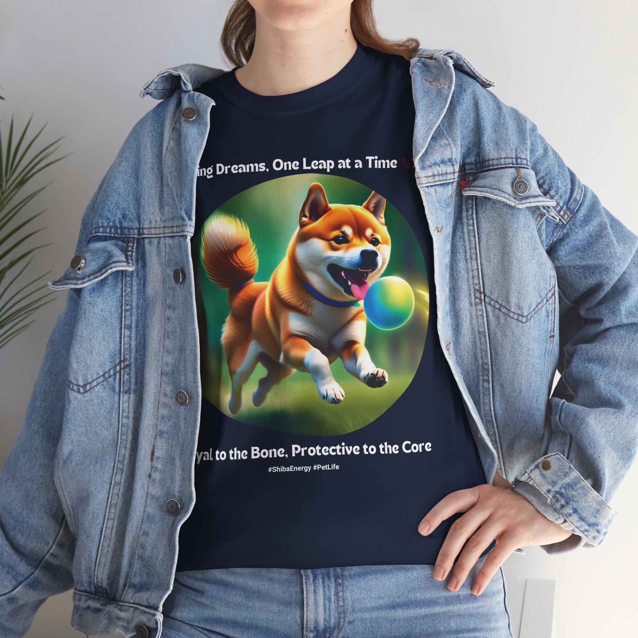 Unisex “Chasing Dreams, One Leap at a Time” Shiba Inu T‑Shirt – Ambitious Pup Gift