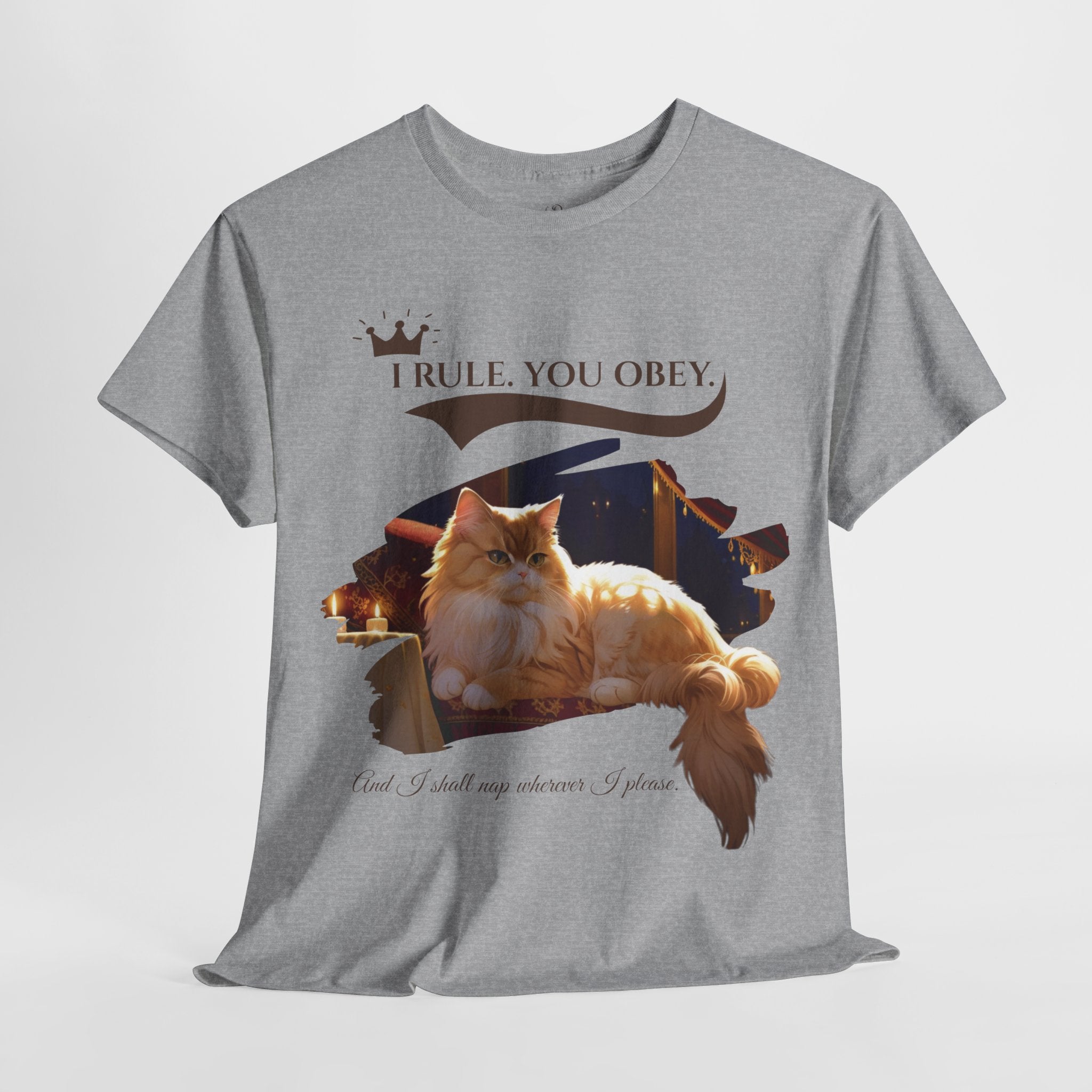 Unisex “I Rule. You Obey.” Persian Cat T-Shirt – Regal Funny Tee for Cat Lovers