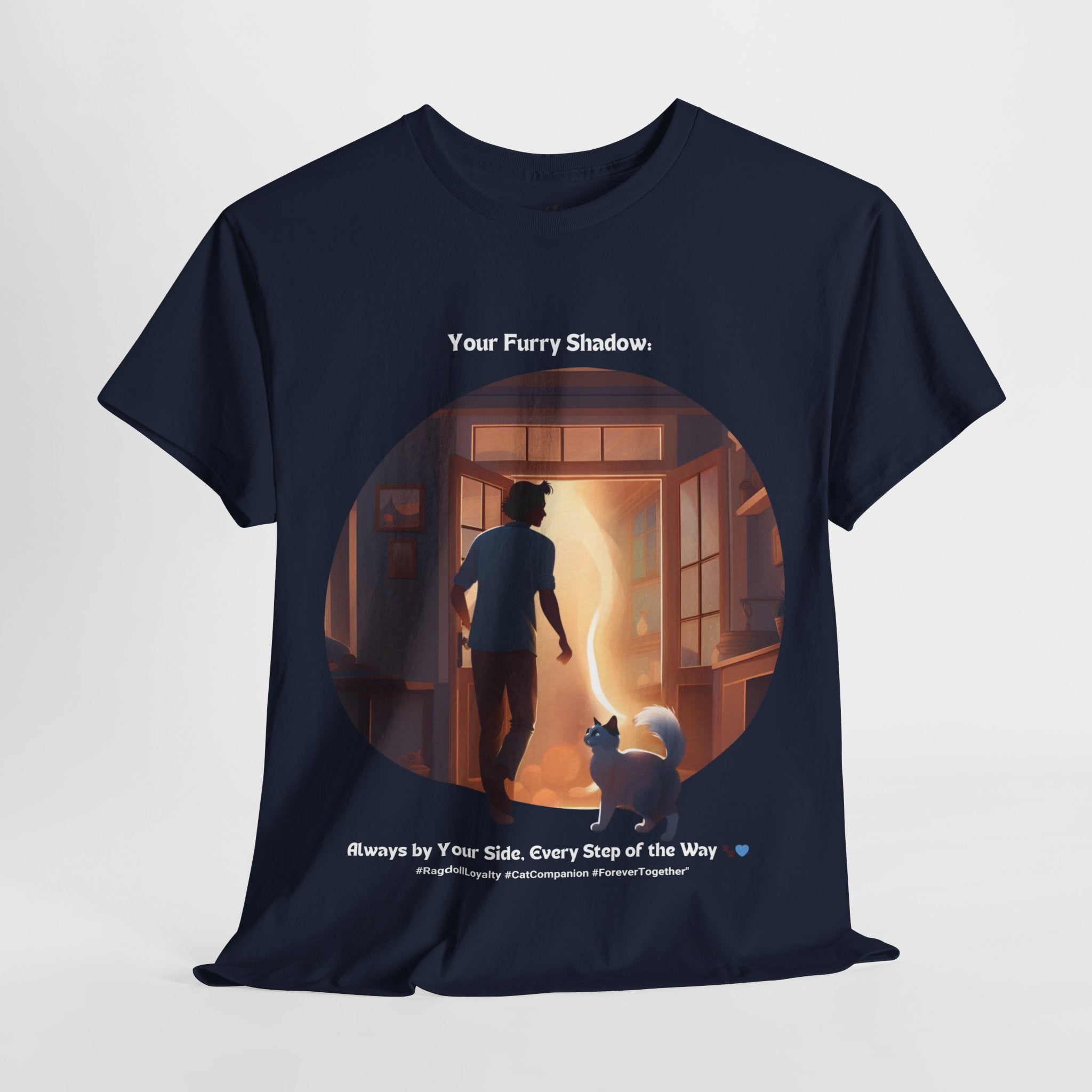 Men’s “Always by Your Side” Ragdoll T‑Shirt – Devoted Cat Dad Gift